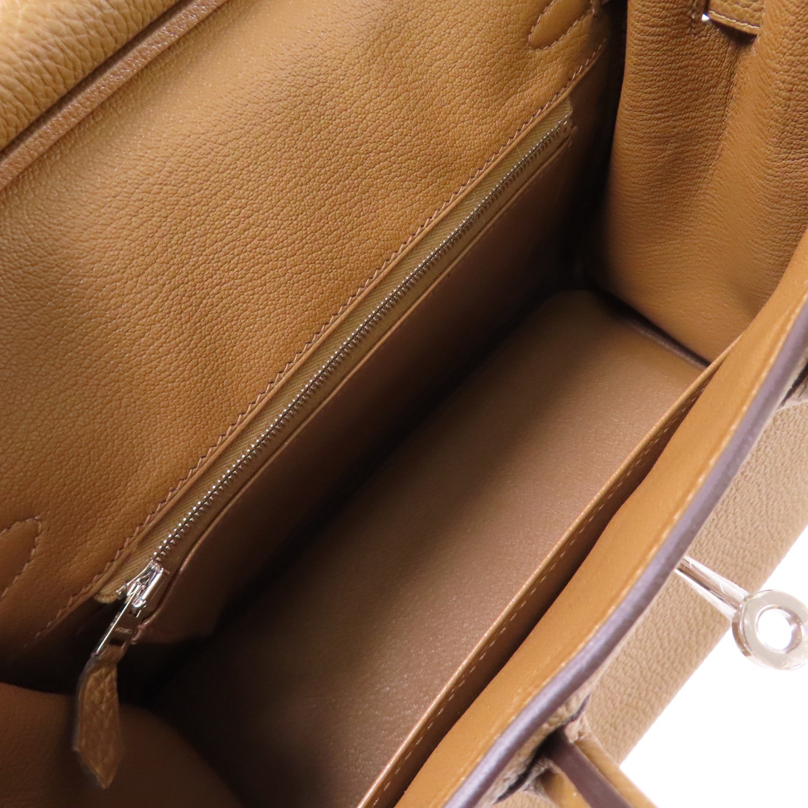 HERMES Togo皮革Birkin 25銀扣手挽袋Alezan