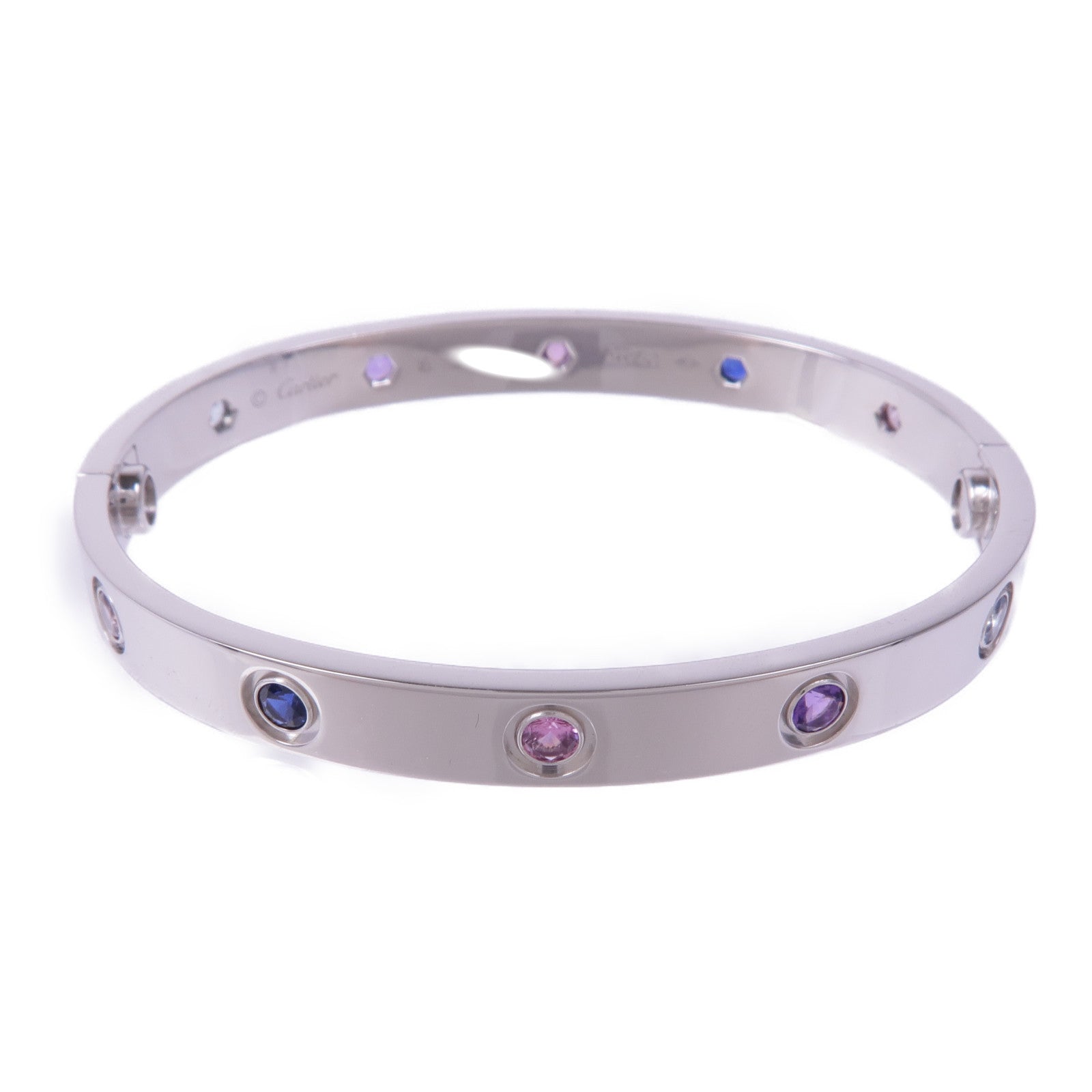 CARTIER 18K白金Love Bracelet Multi Gemstones多色寶石手鐲Cartier#16
