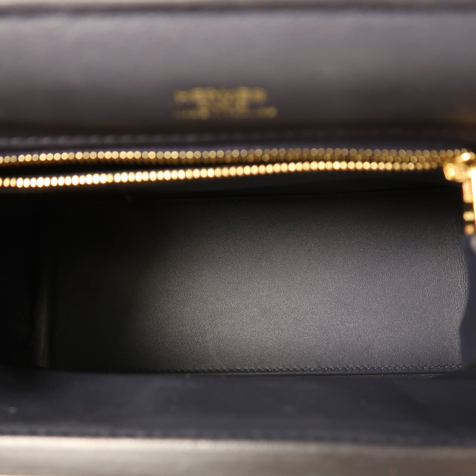 HERMES Evercolor/Swift皮革24/24 Mini金扣手挽肩背兩用袋Bleu Nuit