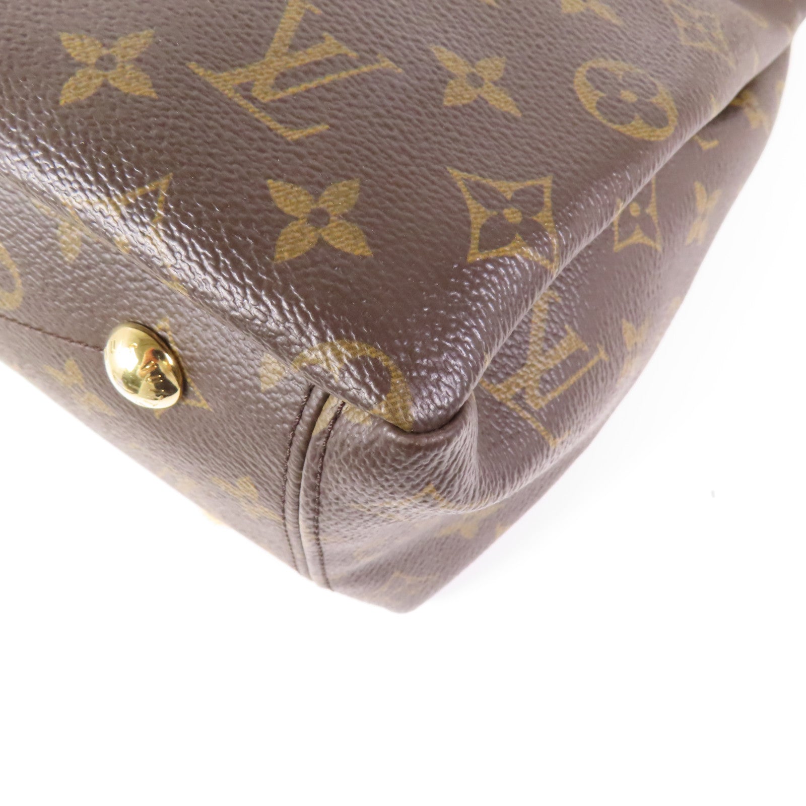 LOUIS VUITTON 【激減優惠】Monogram Pallas金扣手挽肩背兩用袋棕色/紅色