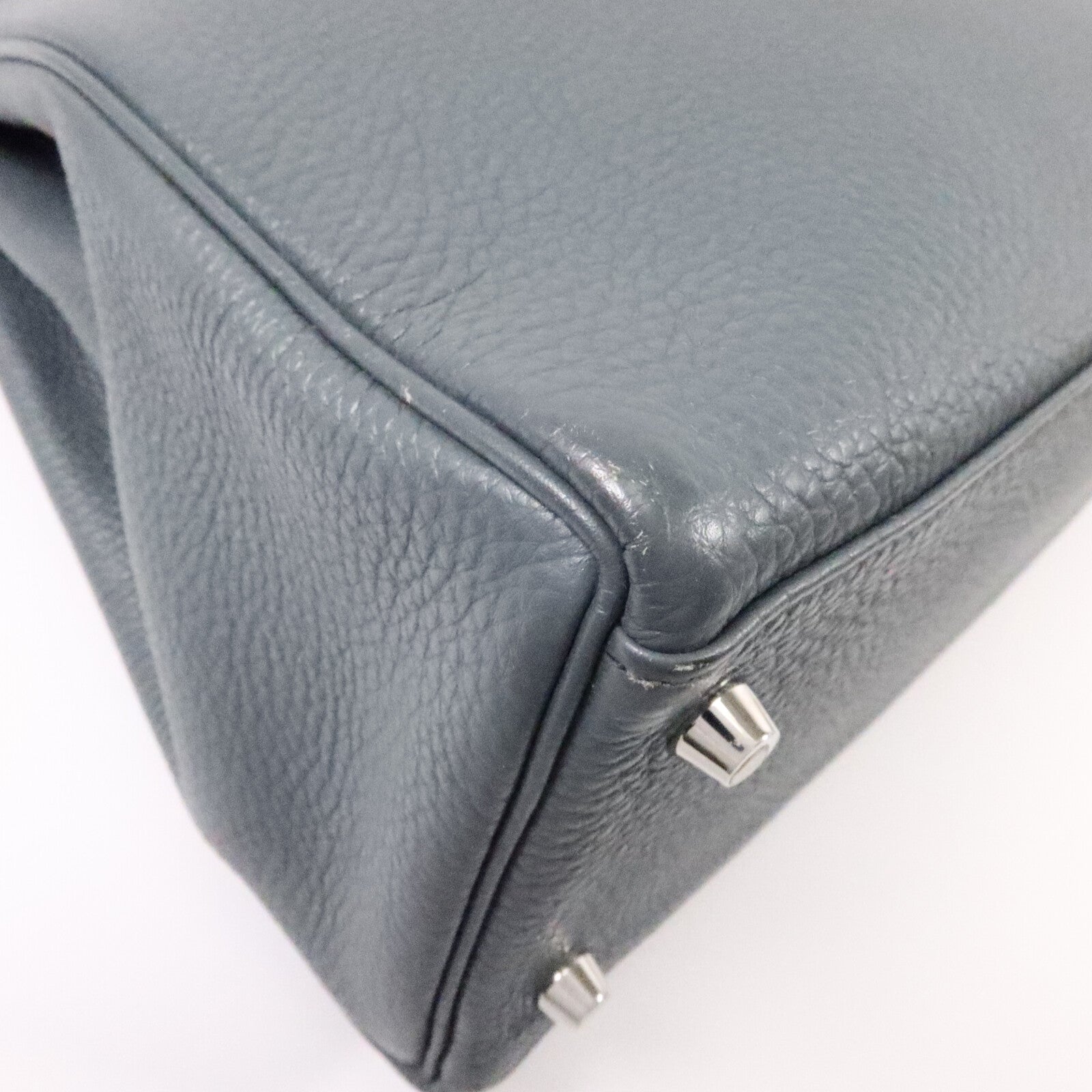 HERMES Togo皮革Kelly 32手挽肩背兩用袋Bleu Orage