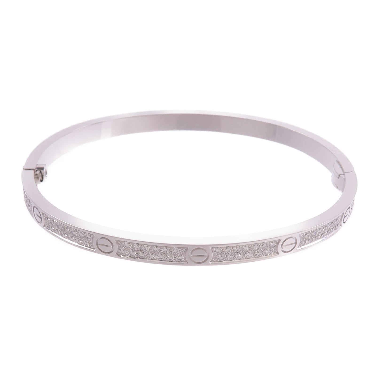 CARTIER 18K白金Love Bracelet Small Model Paved鑽石手鐲