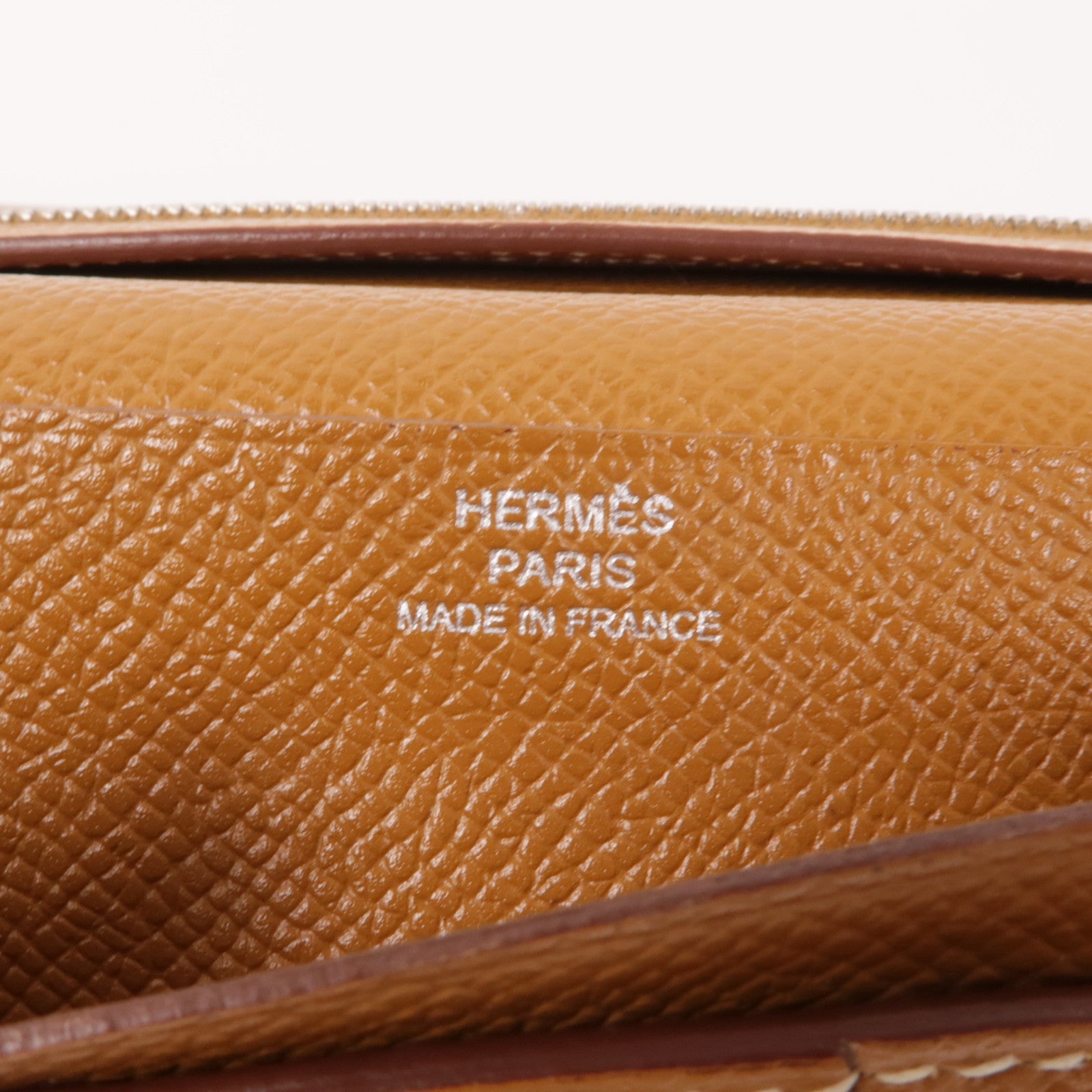 HERMES Epsom皮革Bearn W Snap Wallet銀扣長錢包37 Gold