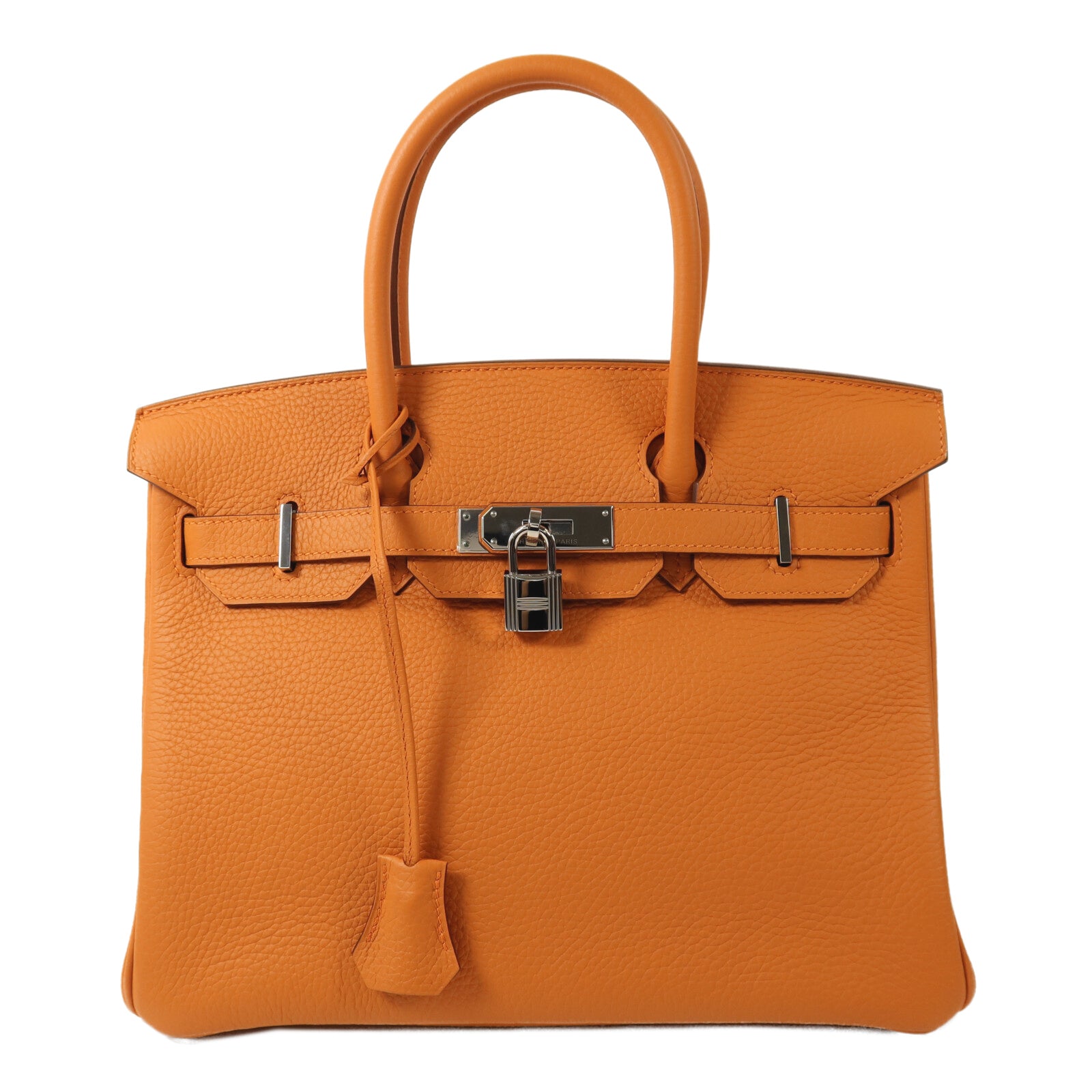 HERMES Togo皮革Birkin 30銀扣手挽袋Orange