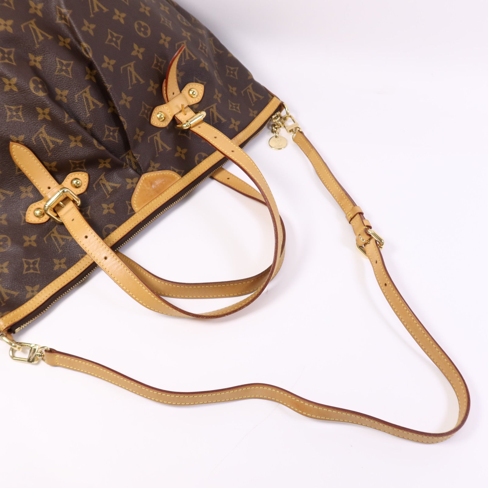 LOUIS VUITTON Monogram Palermo GM金扣手挽肩背兩用袋棕色