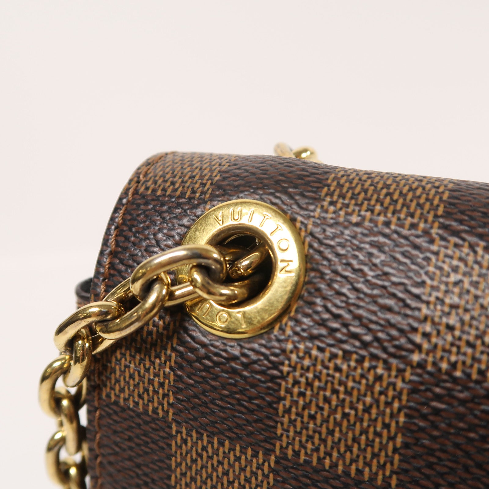 LOUIS VUITTON Damier Vavin金扣鏈帶肩背袋