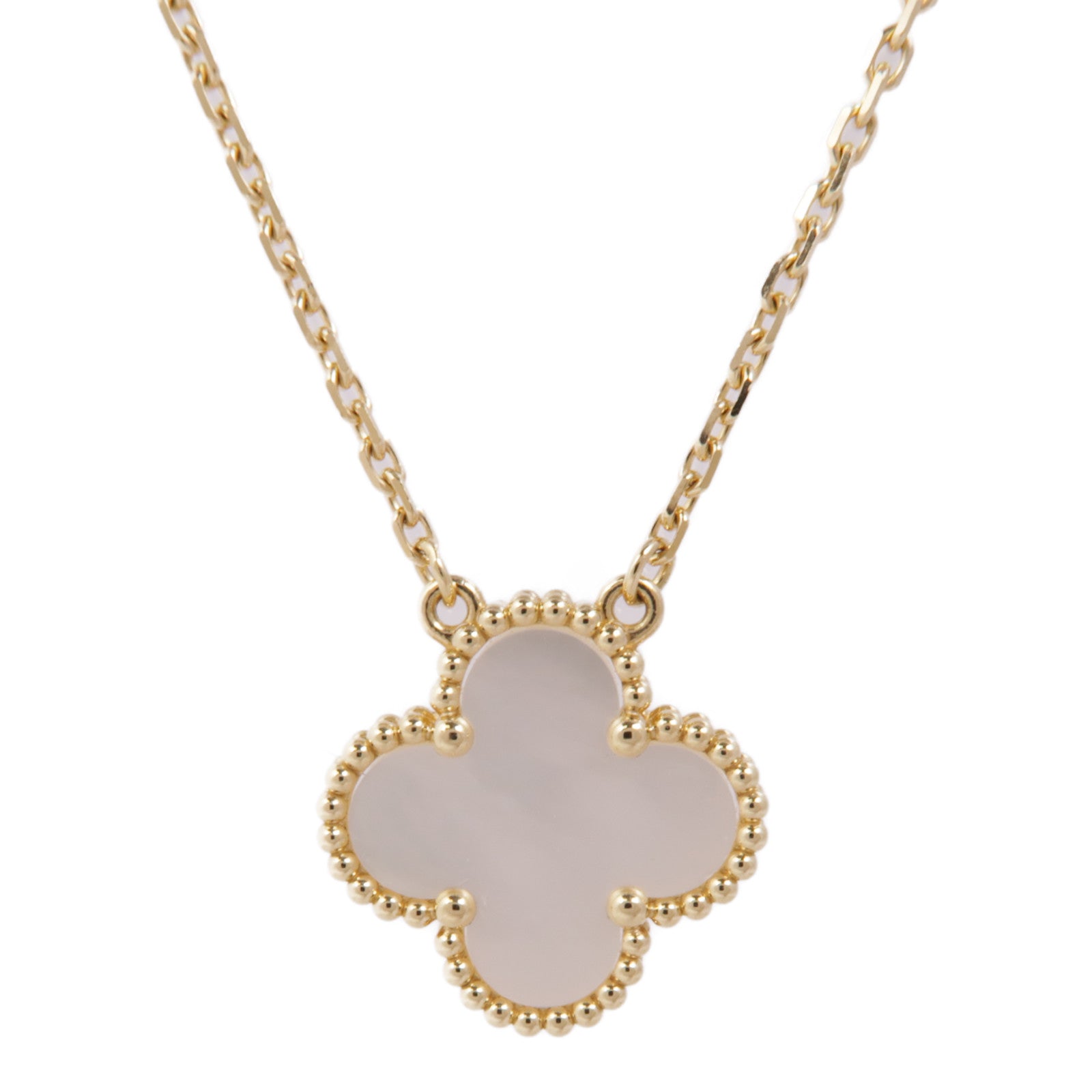 Van Cleef & Arpels 18K黃金Vintage Alhambra珍珠貝母項鍊
