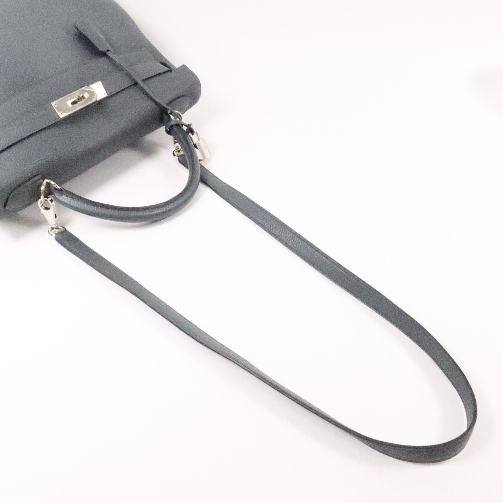 HERMES Togo皮革Kelly 32手挽肩背兩用袋Bleu Orage