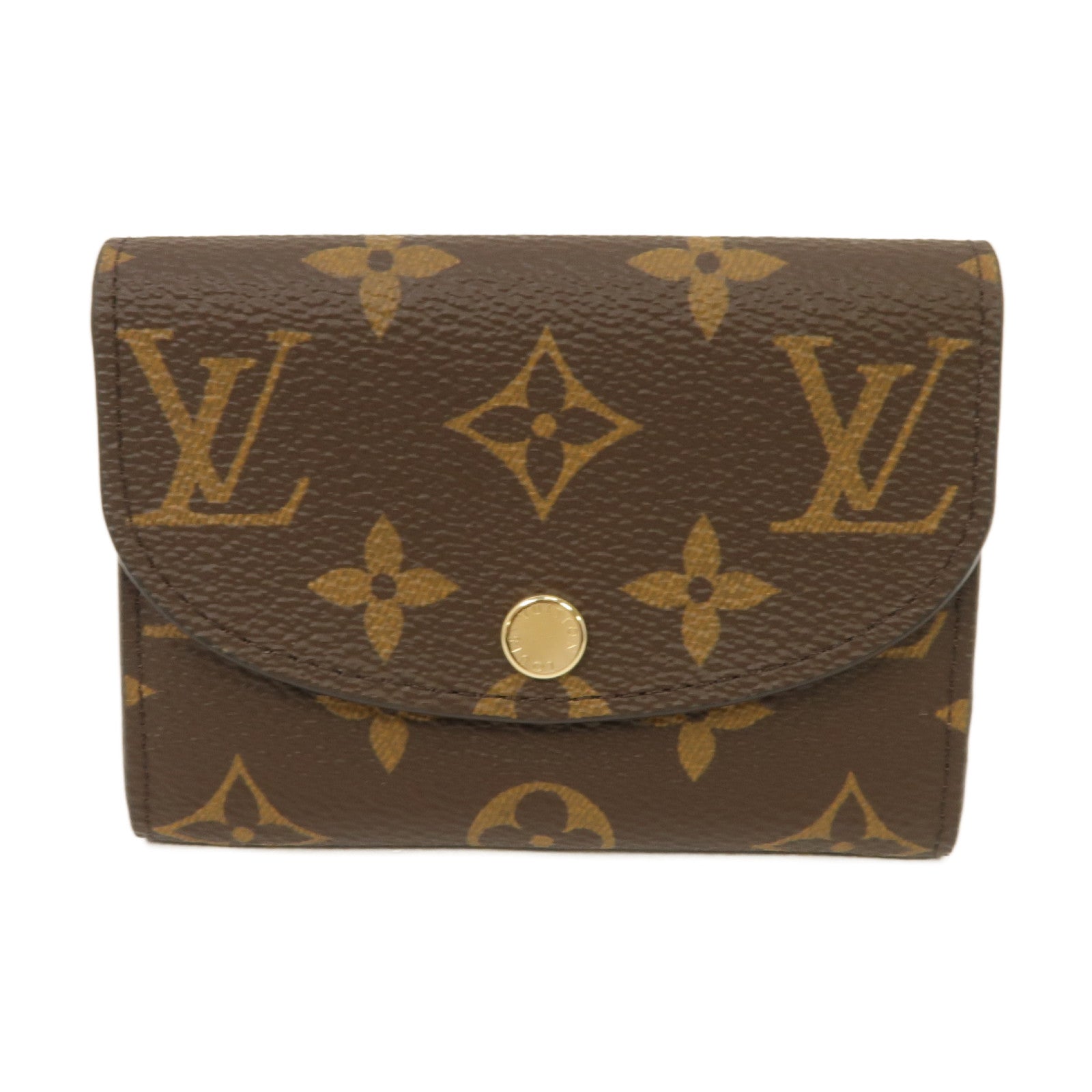LOUIS VUITTON Monogram Card Case金扣卡片套棕色/粉紅色
