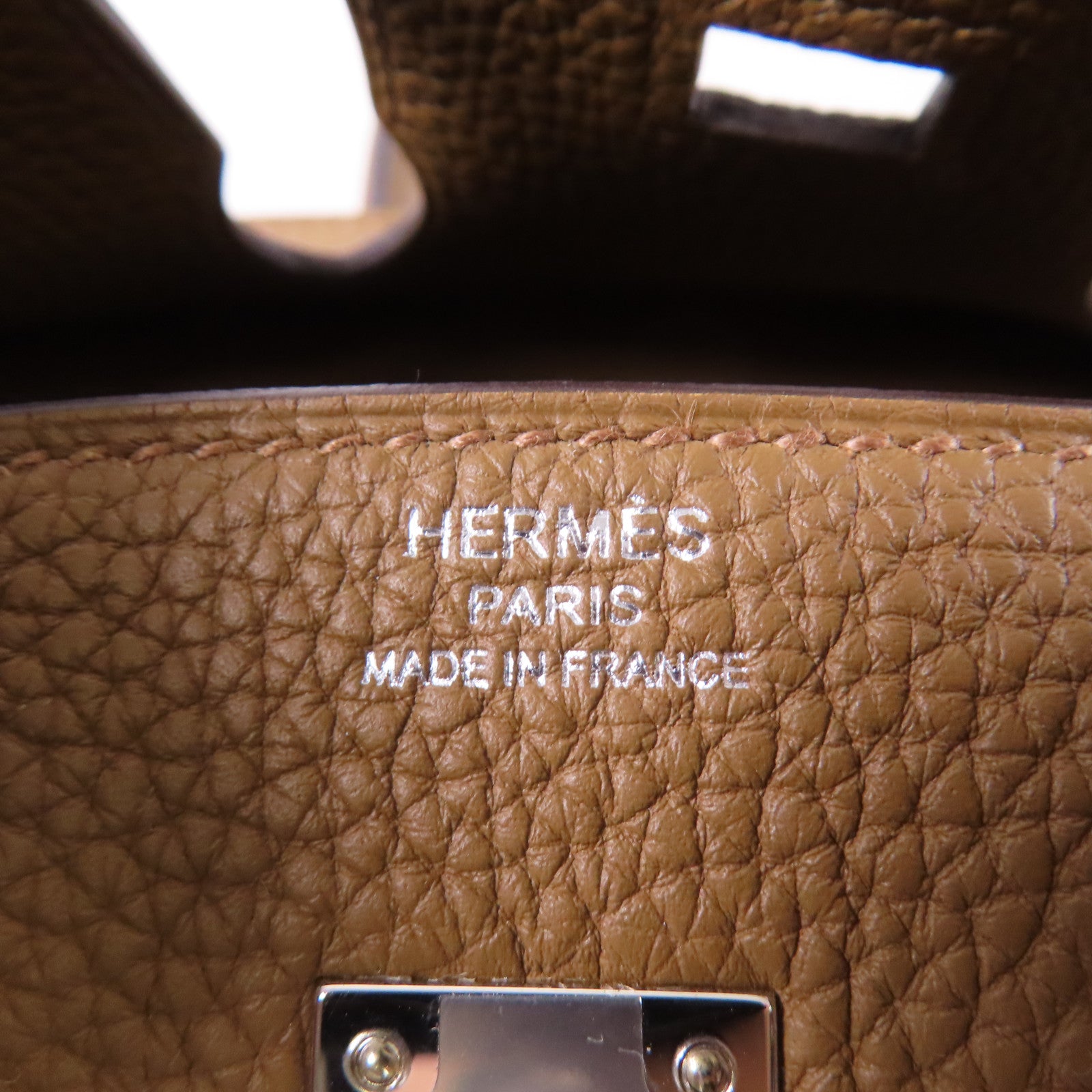 HERMES Togo皮革Birkin 25銀扣手挽袋Alezan