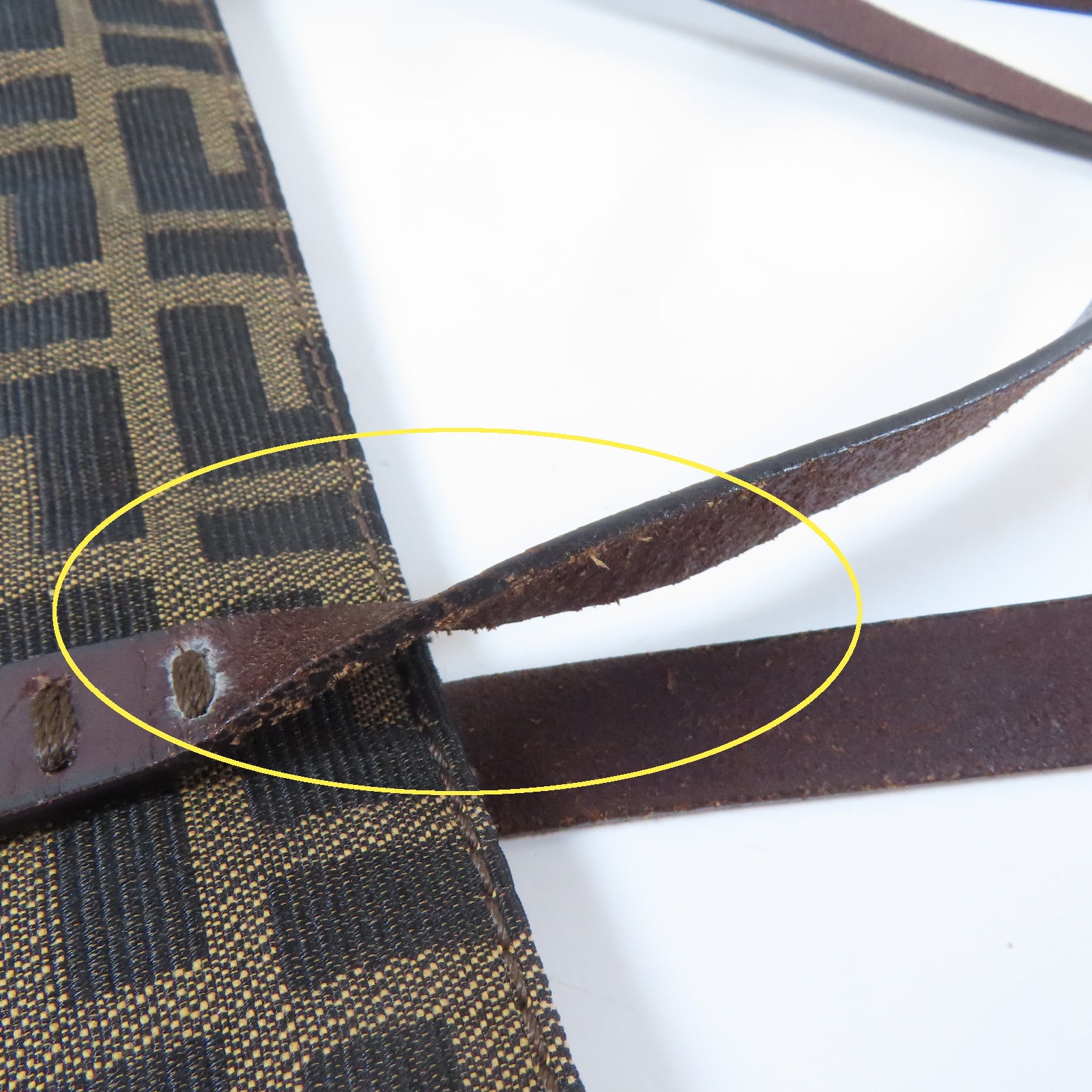 FENDI 帆布Tote Bag銀扣手挽袋啡色