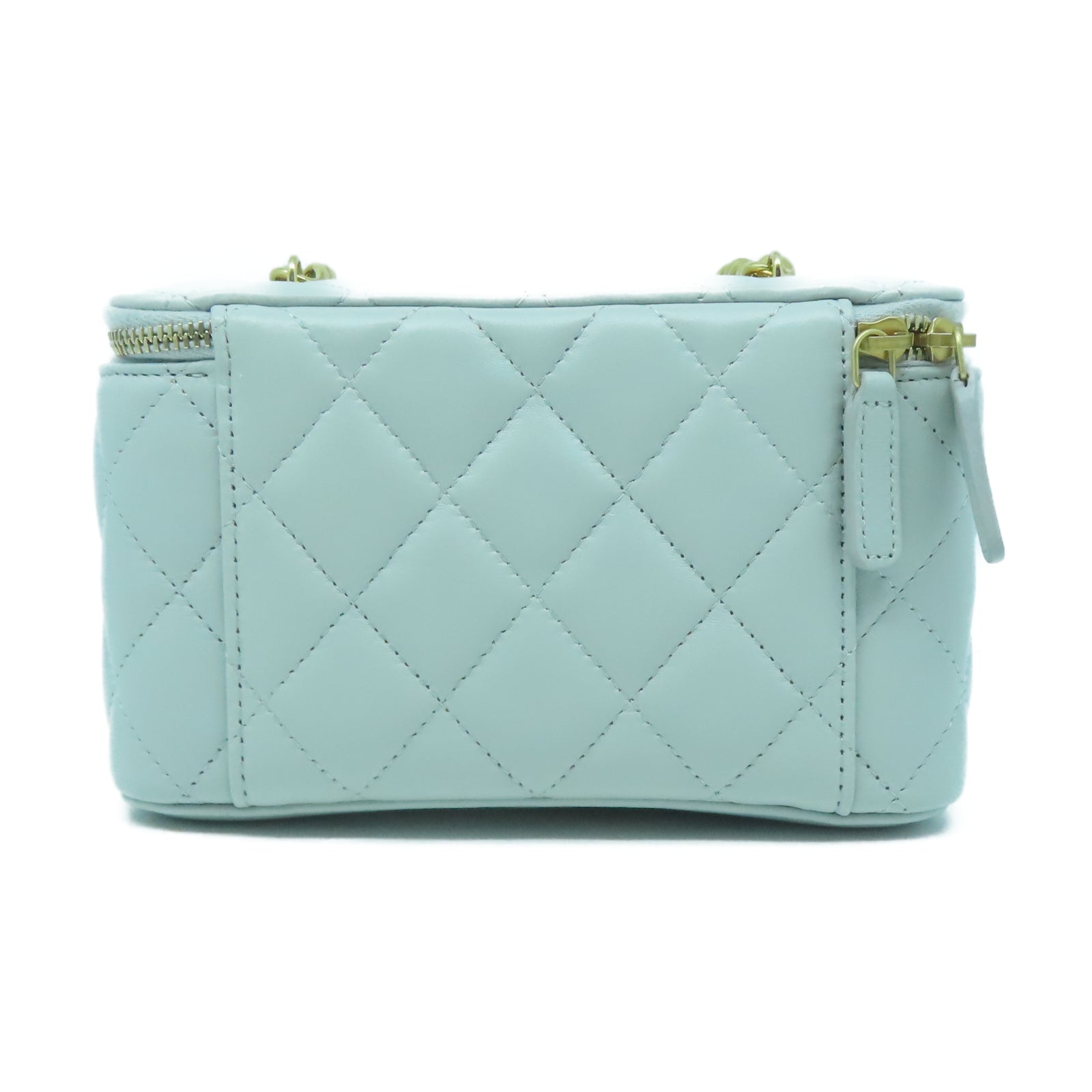 CHANEL 【清倉大減價】羊皮皮革Chain Shoulder金扣肩背袋淺綠色
