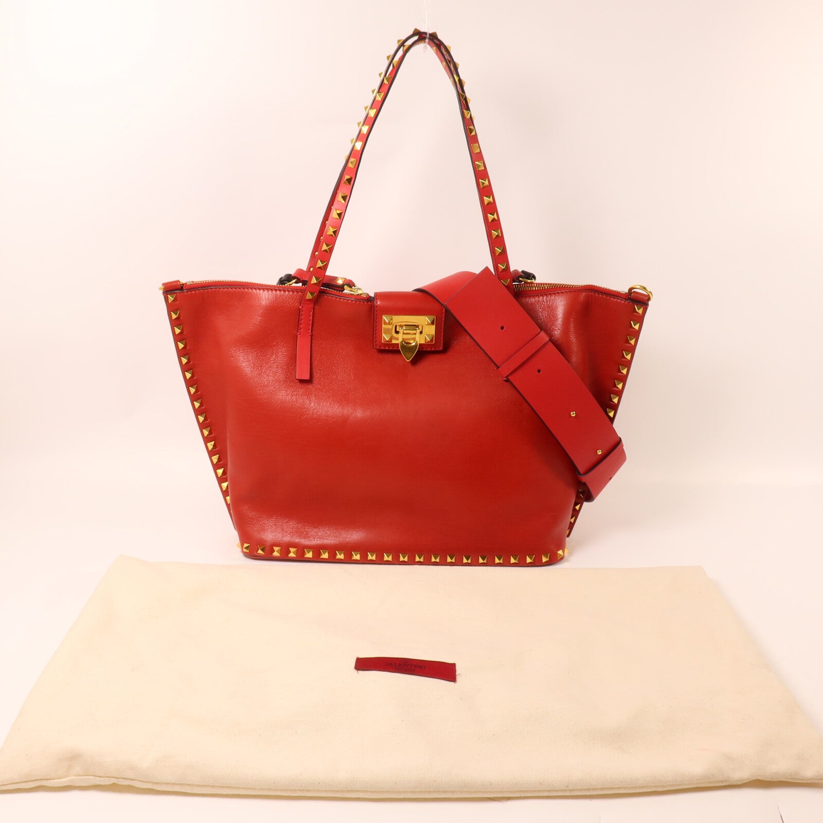 Valentino 牛皮皮革Rockstud Hyde Tote Bag手挽肩背兩用袋
