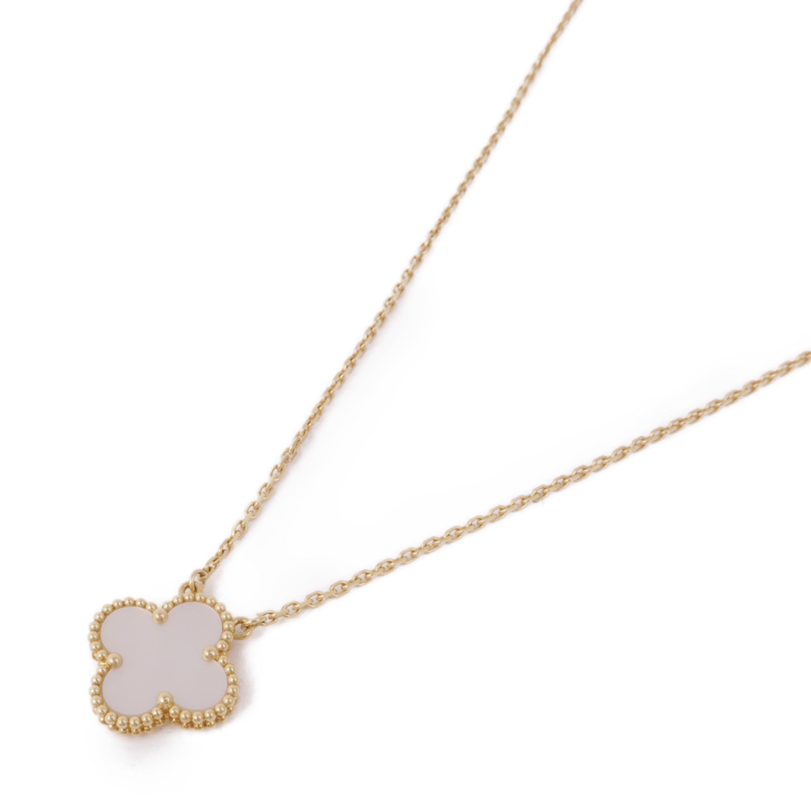 Van Cleef & Arpels 18K黃金Vintage Alhambra珍珠貝母項鍊