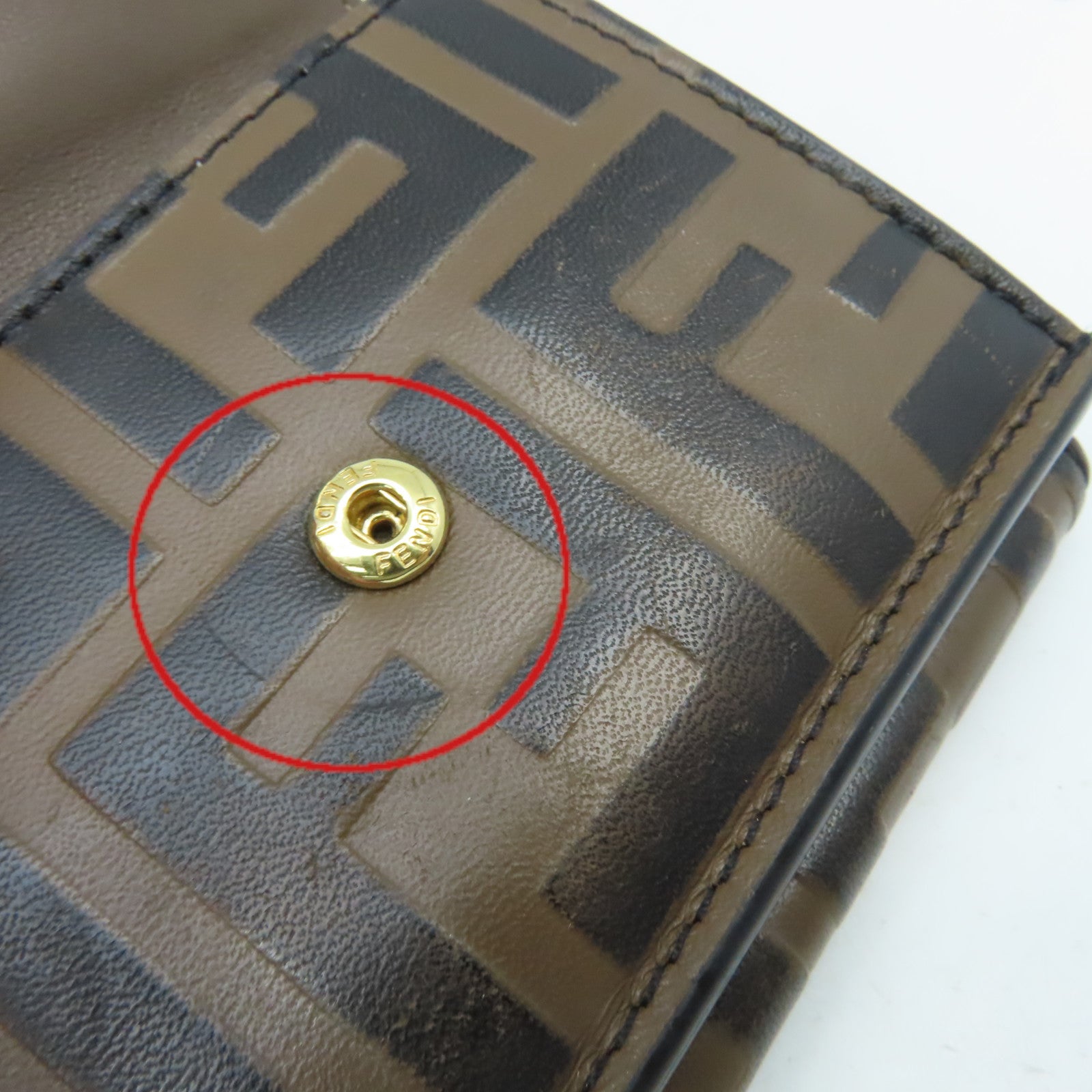 FENDI 牛皮皮革Mini Wallet迷你錢包啡色