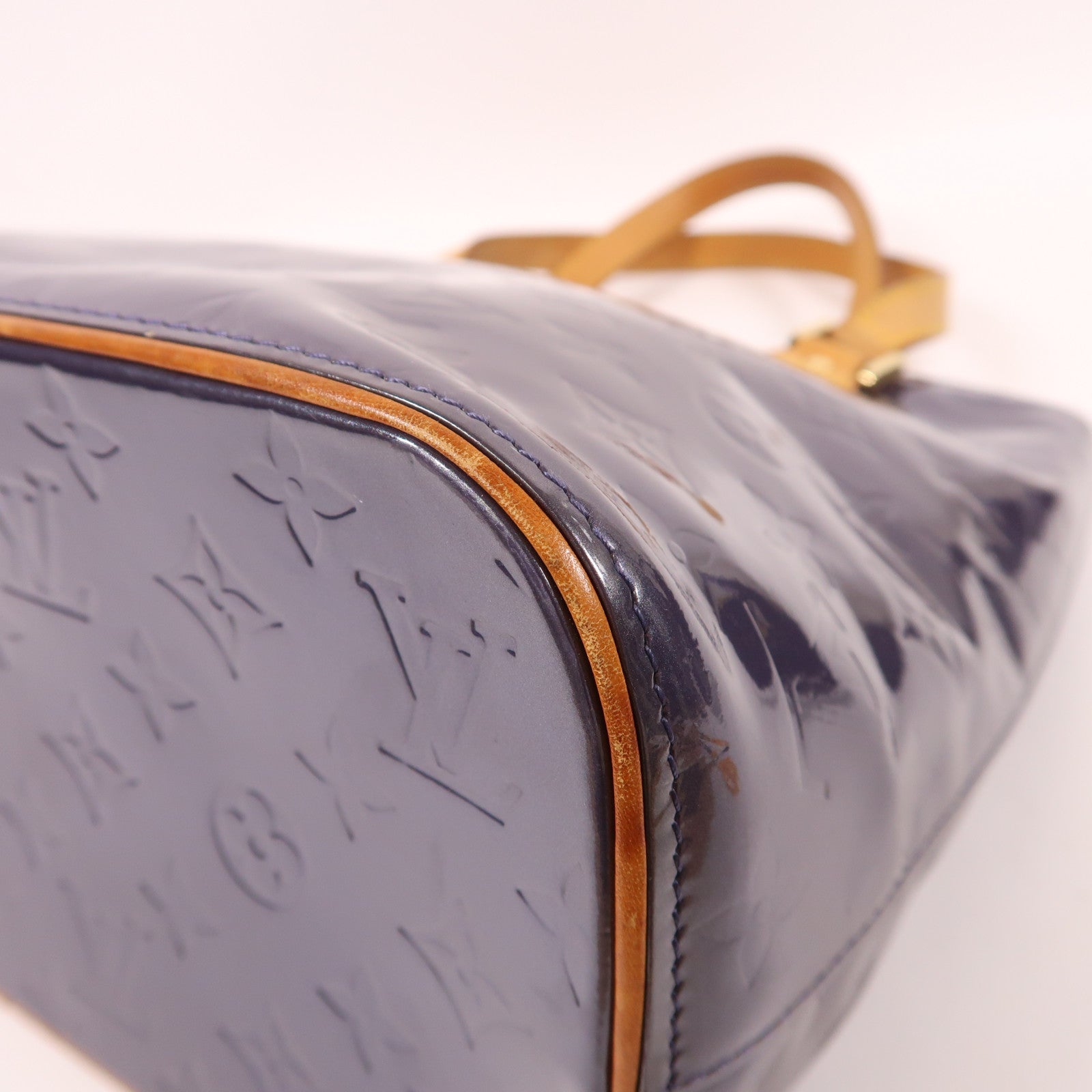LOUIS VUITTON Monogram Vernis Houston金扣手挽袋紫色