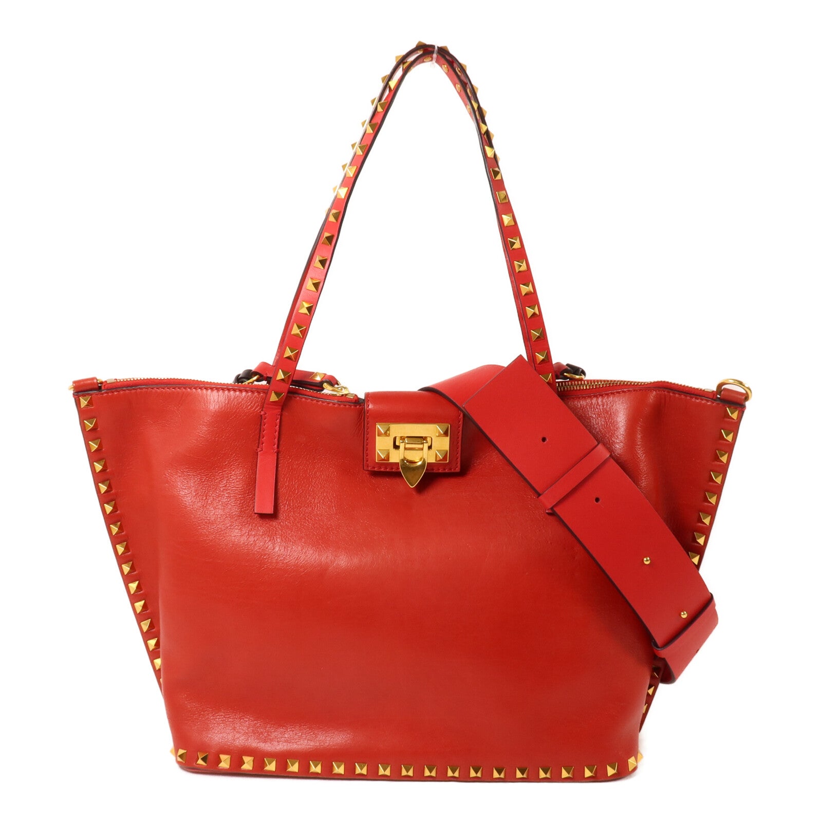 Valentino 【激減優惠】牛皮皮革Rockstud Hyde Tote Bag手挽肩背兩用袋