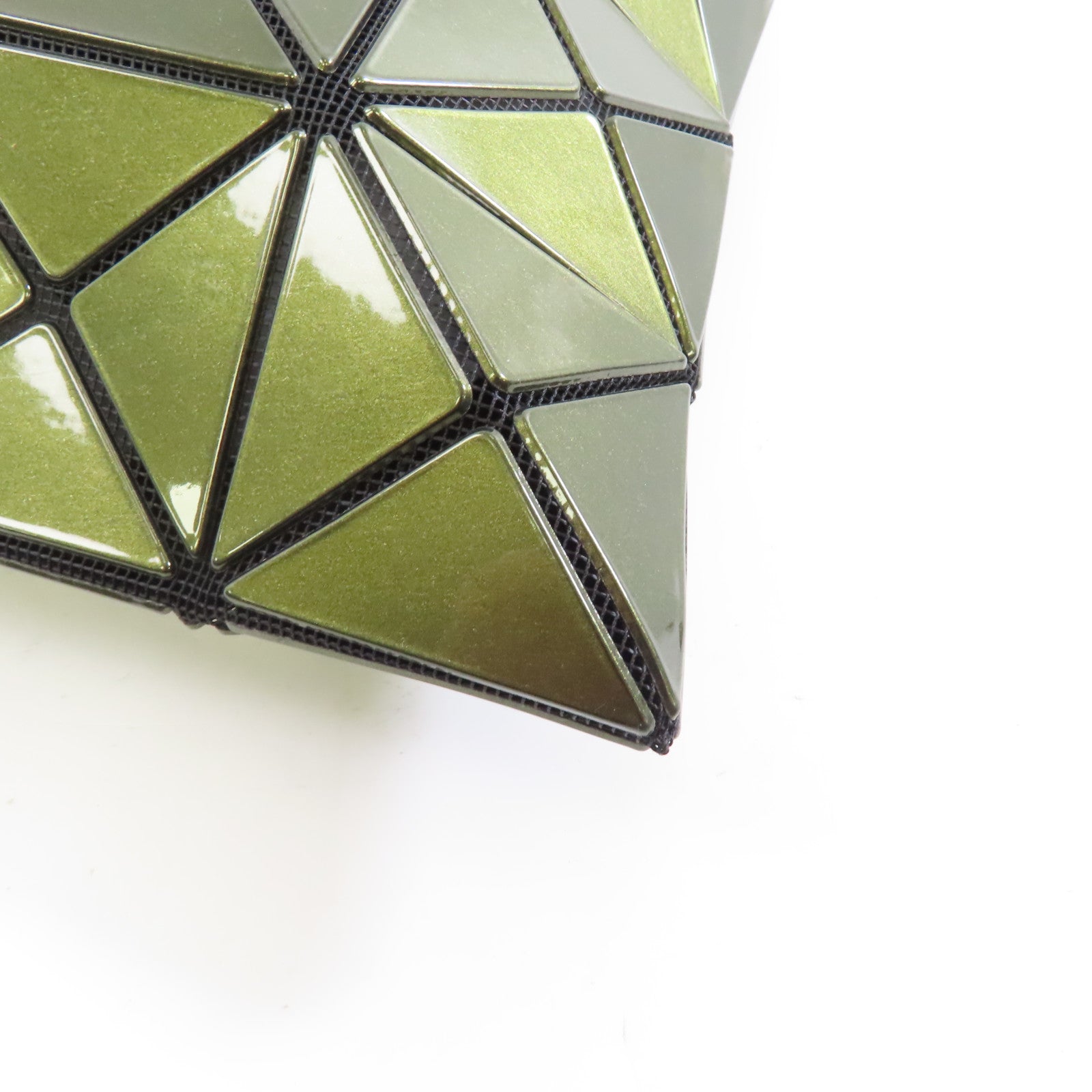 BAO BAO ISSEYMIYAKE PVC Bao Bao Tote Bag銀扣手挽袋深綠色
