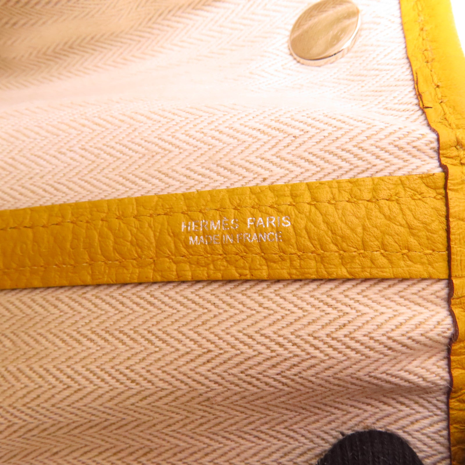 HERMES 【激減優惠】Negonda皮革Garden Party PM銀扣手挽袋2P Cumin