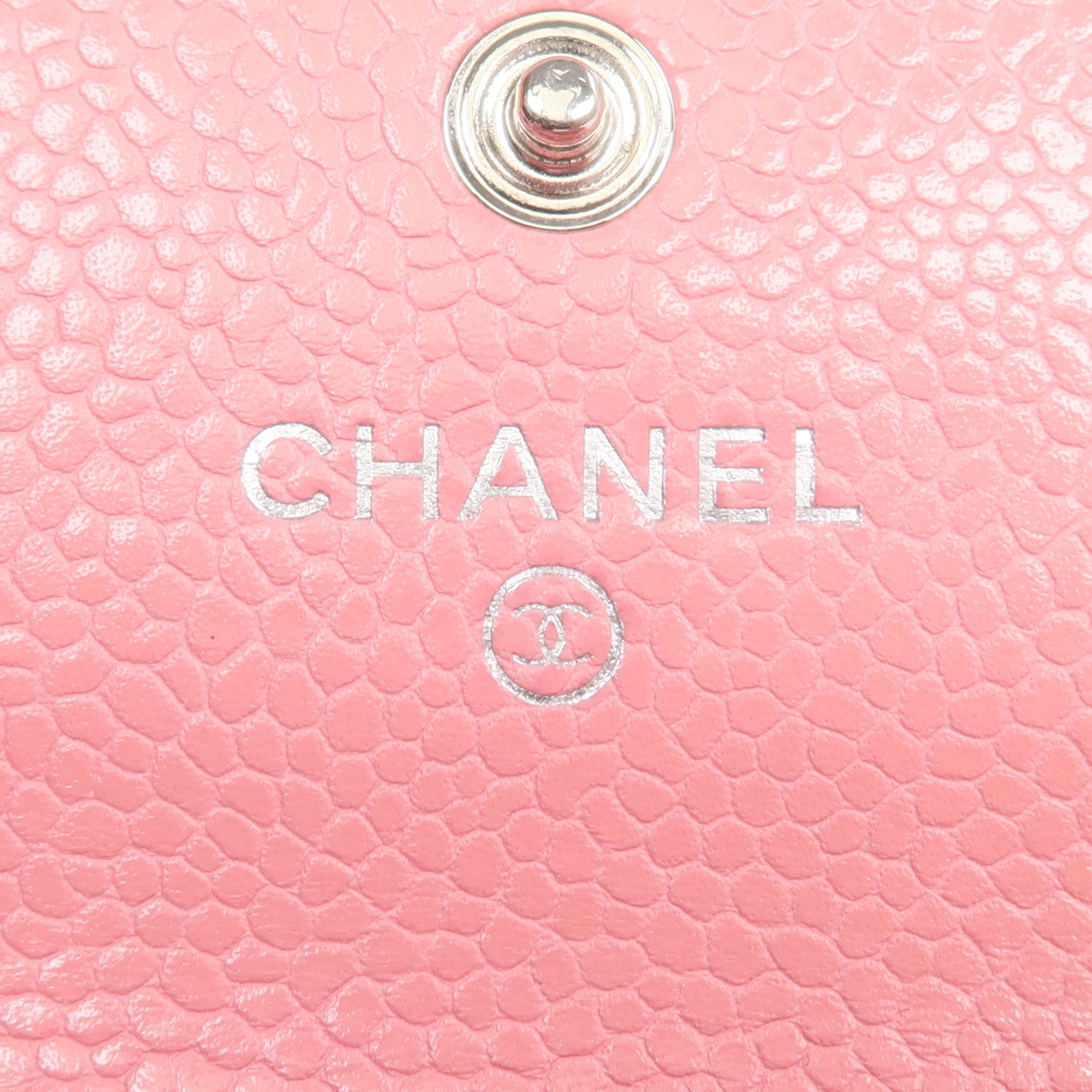 CHANEL 牛皮皮革Boy Card Case銀扣卡片套