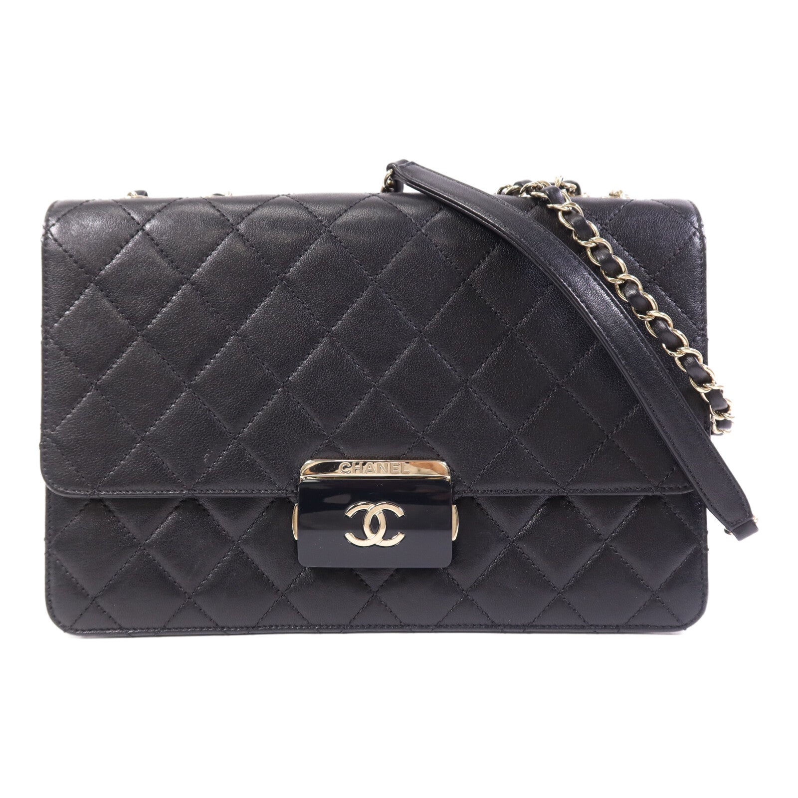CHANEL 【激減優惠】牛皮皮革Chain Shoulder Bag金扣鏈帶肩背袋