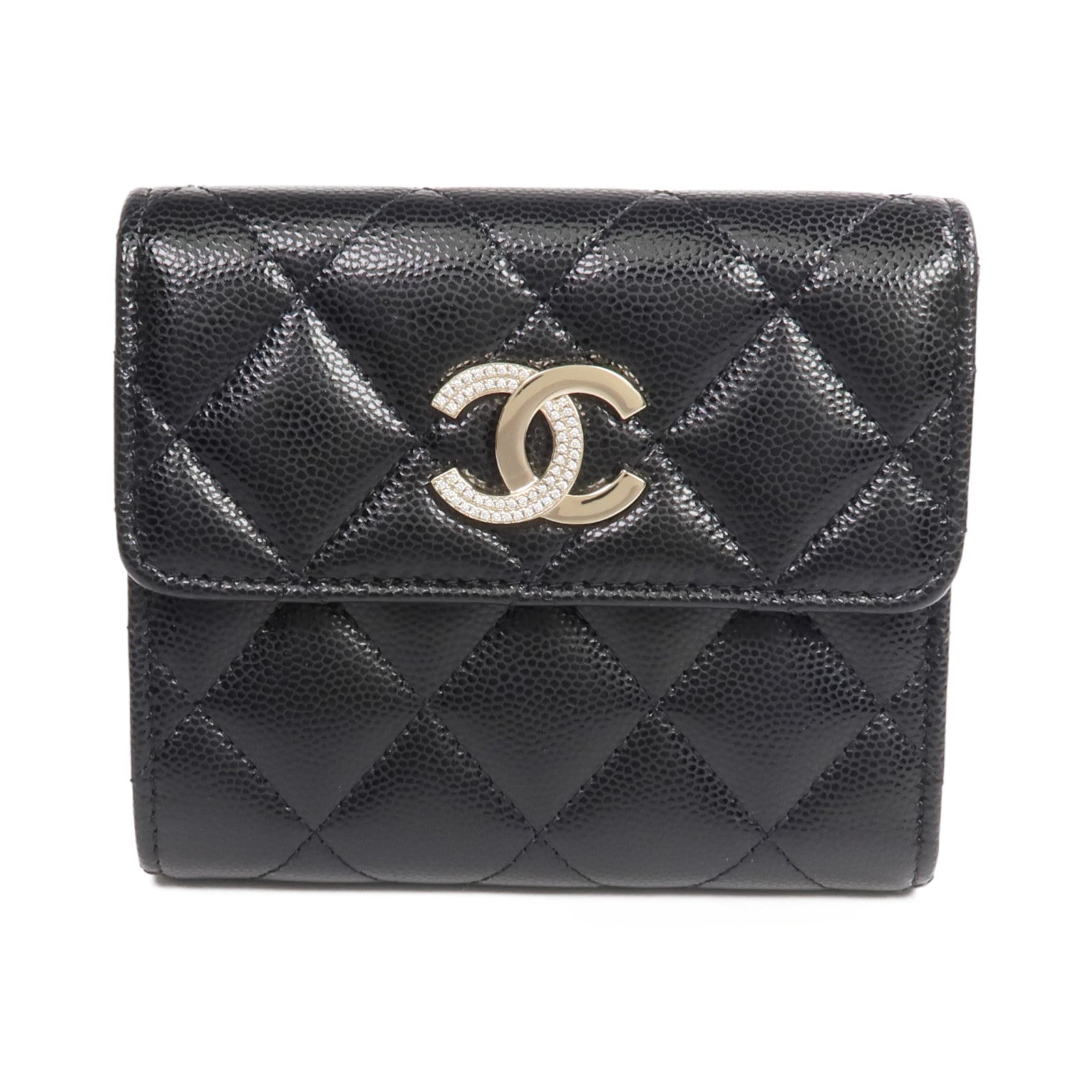 CHANEL 牛皮皮革Wallet金扣錢包