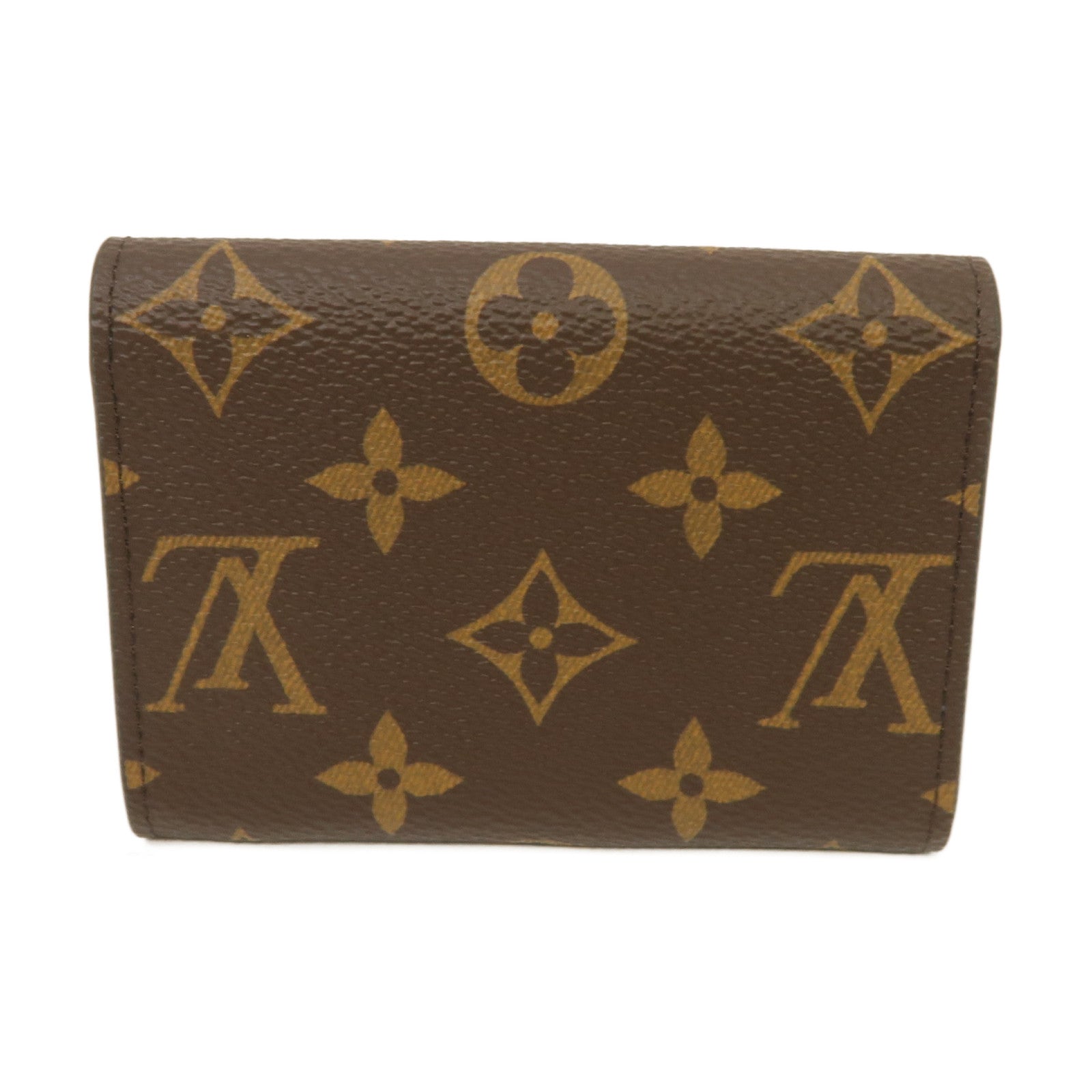 LOUIS VUITTON Monogram Card Case金扣卡片套棕色/粉紅色