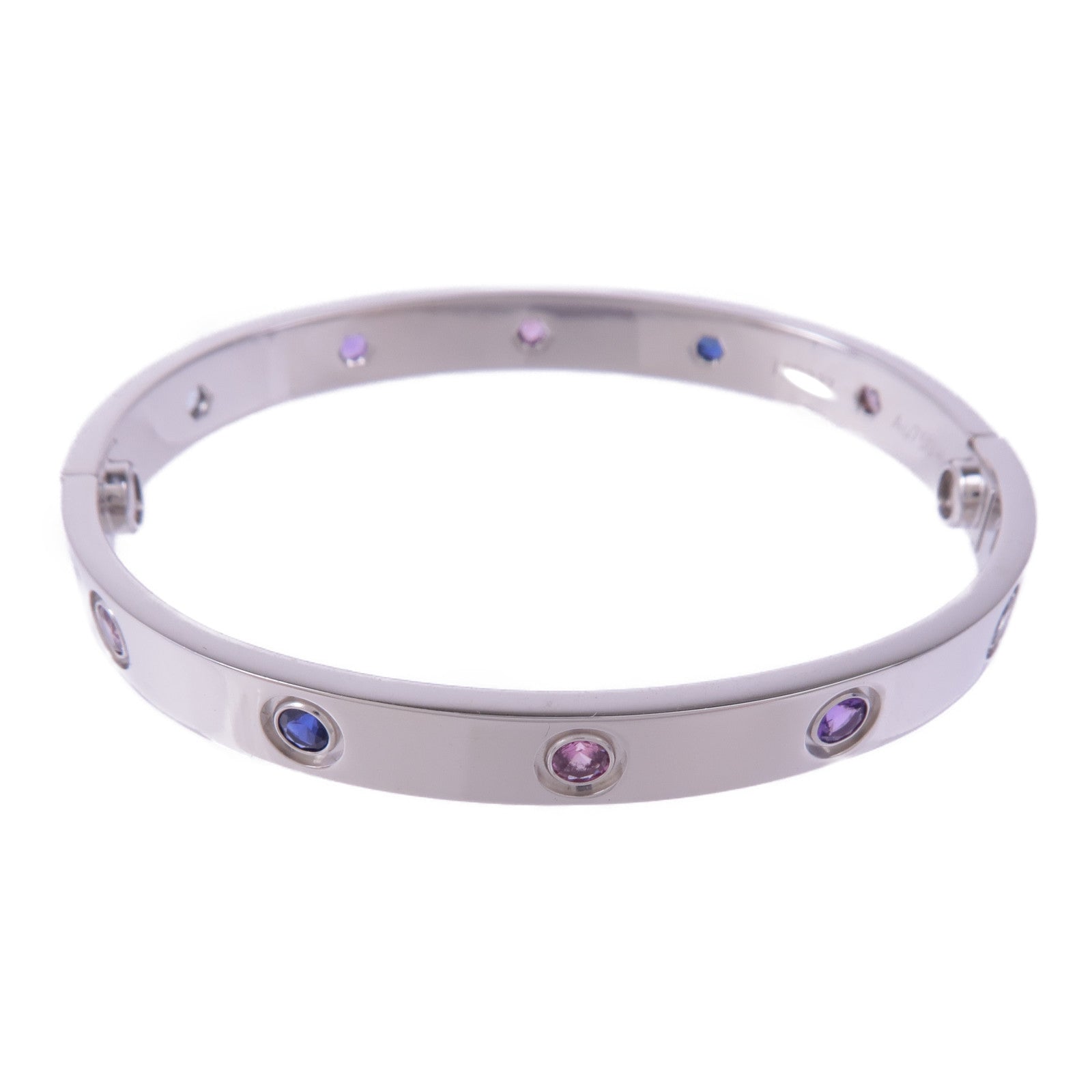 CARTIER 18K白金Love Bracelet Multi Gemstones多色寶石手鐲Cartier#16