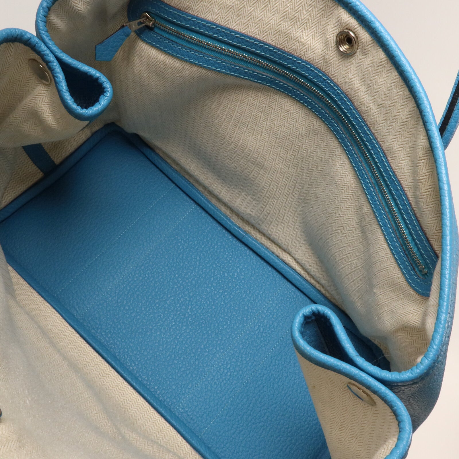 HERMES Negonda皮革Garden Party PM手挽袋Turquoise