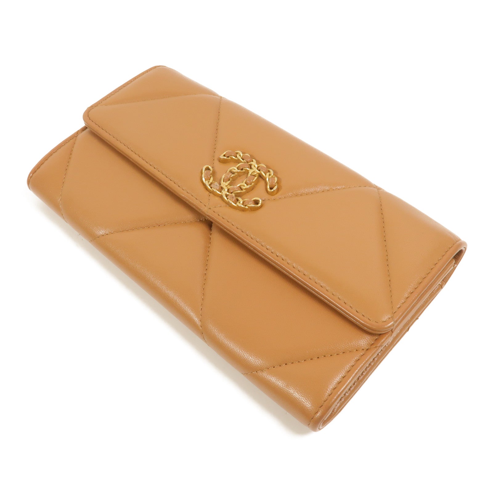 CHANEL 羊皮皮革C19 Long Wallet長錢包