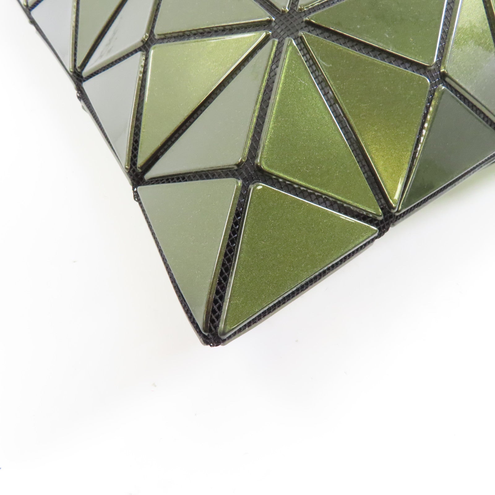 BAO BAO ISSEYMIYAKE PVC Bao Bao Tote Bag銀扣手挽袋深綠色
