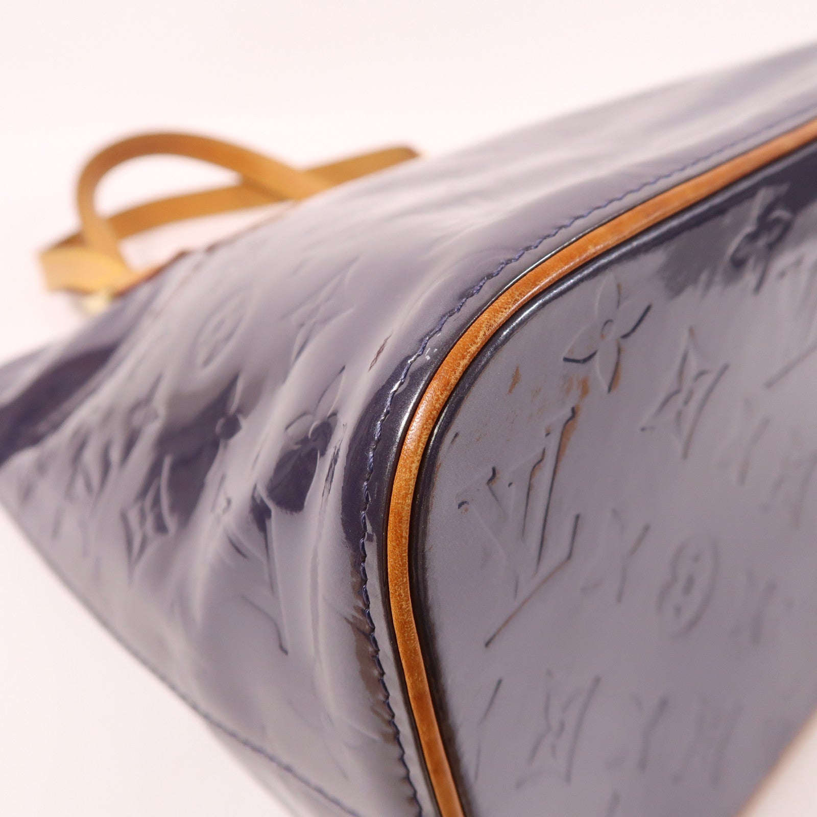LOUIS VUITTON Monogram Vernis Houston金扣手挽袋紫色