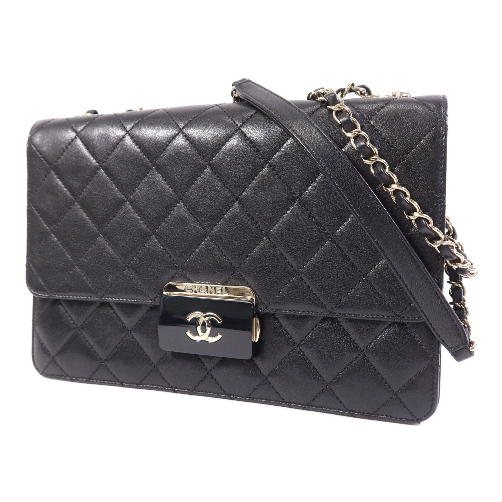 CHANEL 【激減優惠】牛皮皮革Chain Shoulder Bag金扣鏈帶肩背袋