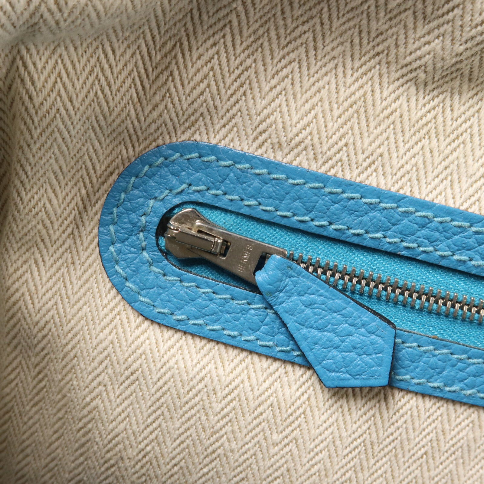 HERMES Negonda皮革Garden Party PM手挽袋Turquoise