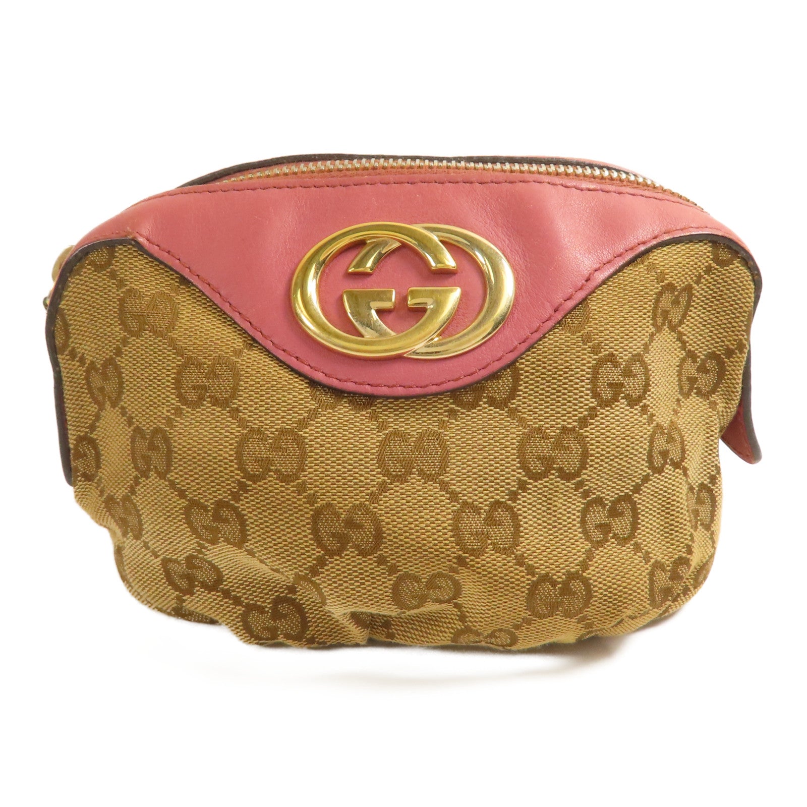 GUCCI 帆布Pouch金扣手拿包