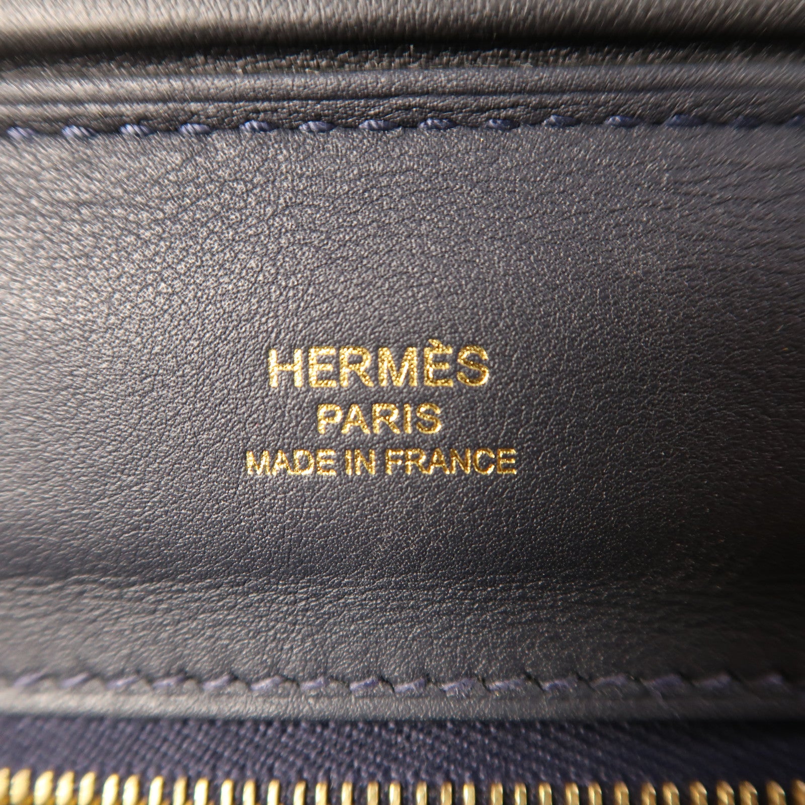 HERMES Evercolor/Swift皮革24/24 Mini金扣手挽肩背兩用袋Bleu Nuit