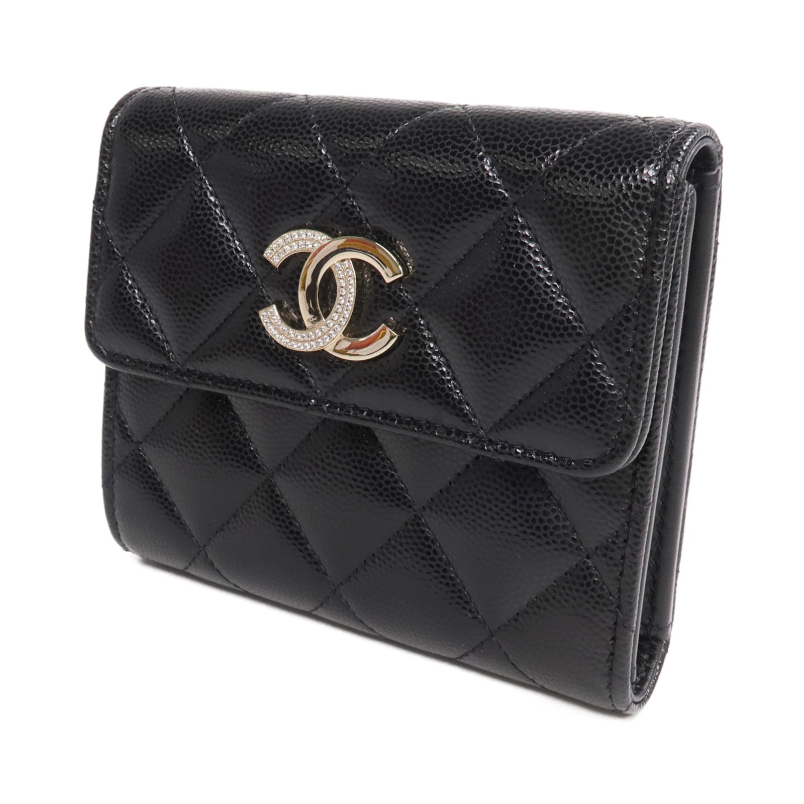 CHANEL 牛皮皮革Wallet金扣錢包