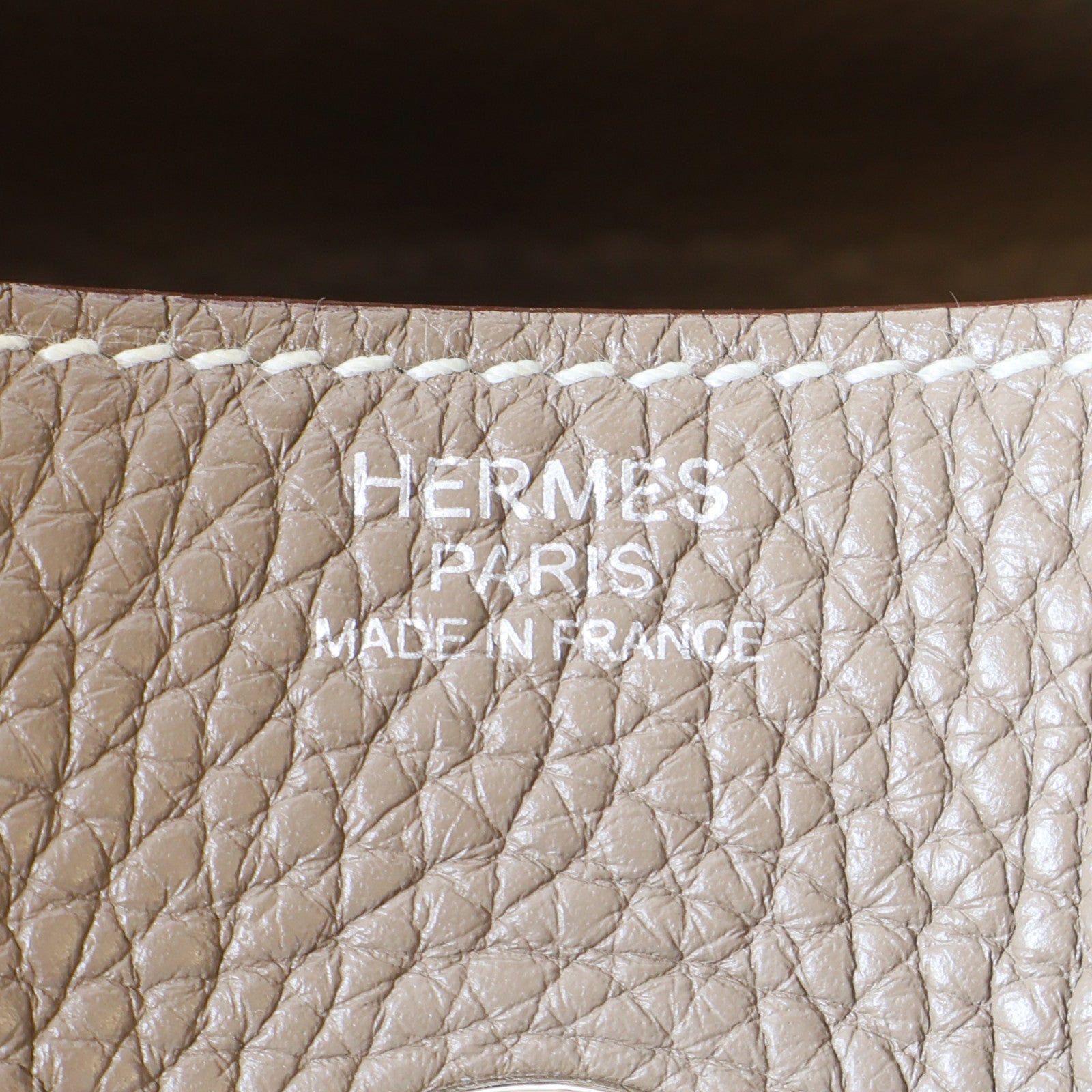 HERMES Clemence皮革Lindy 30銀扣手挽肩背兩用袋Etoupe/大象灰色