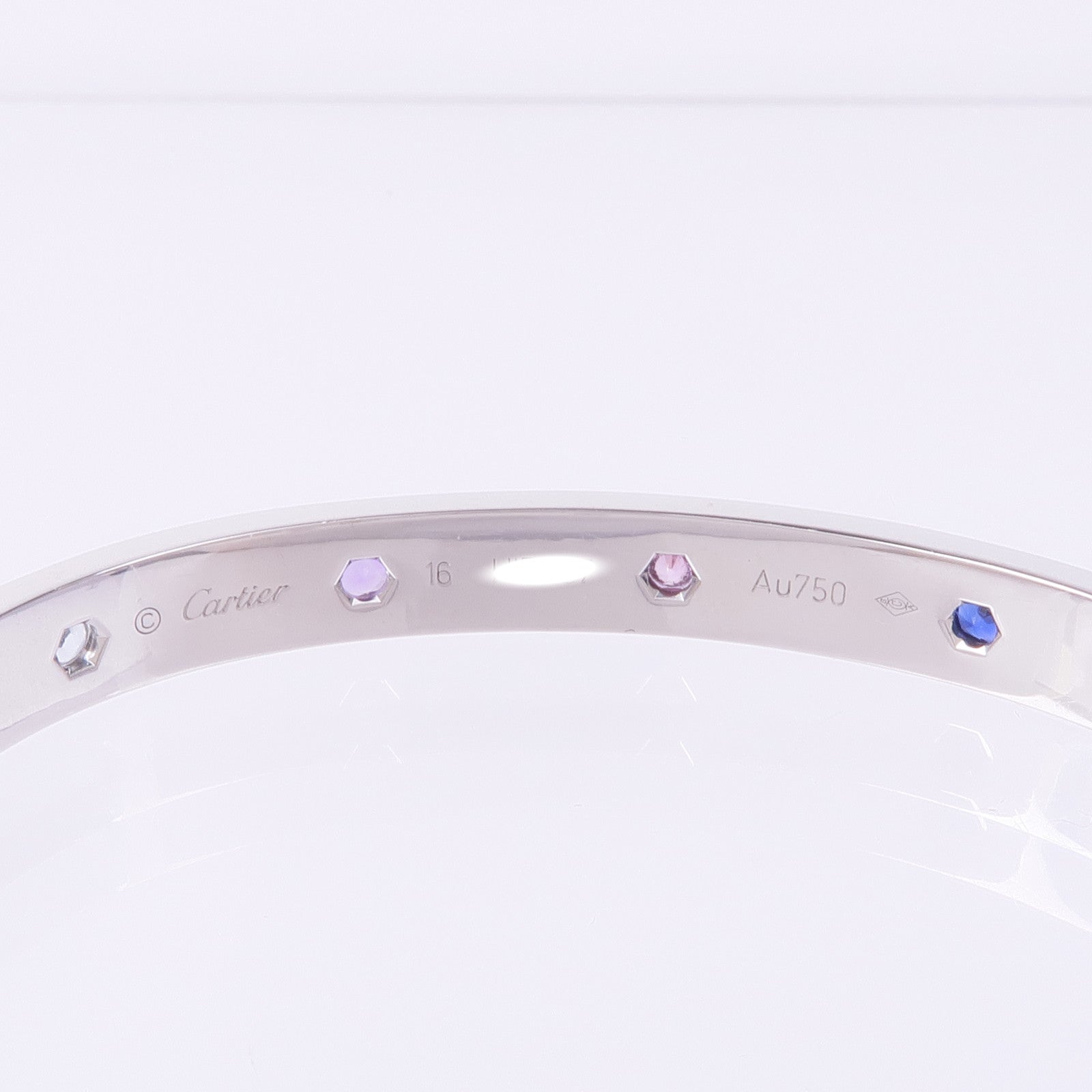 CARTIER 18K白金Love Bracelet Multi Gemstones多色寶石手鐲Cartier#16