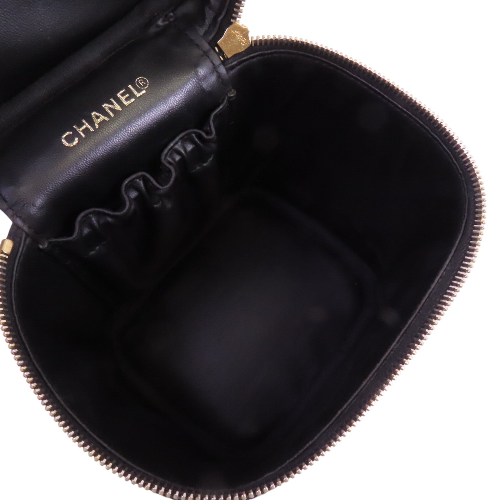 CHANEL 【激減優惠】牛皮皮革Vintage Vanity Case金扣手挽袋
