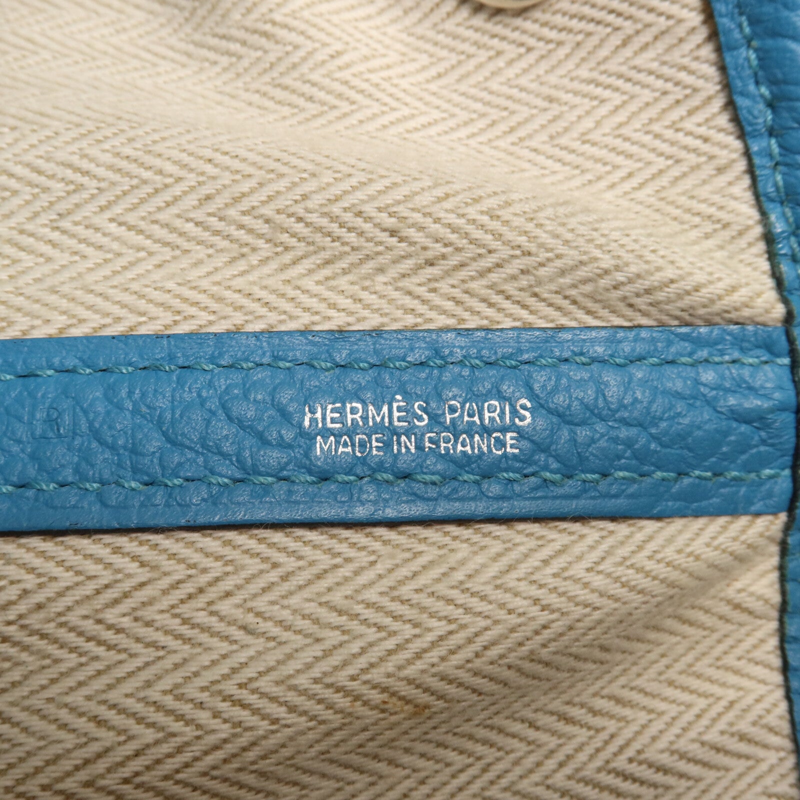 HERMES Negonda皮革Garden Party PM手挽袋Turquoise