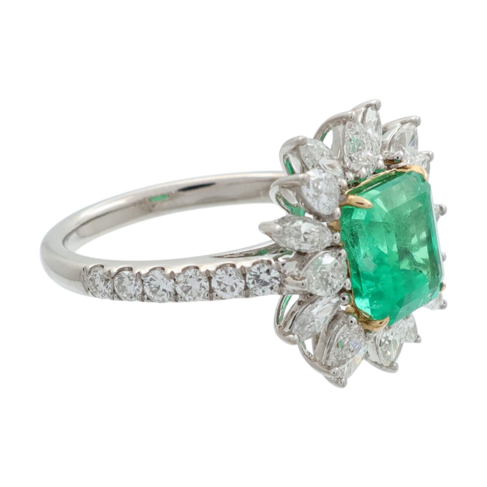 JEWELRY 18K白金/黃金/綠寶石Emerald鑽石戒指