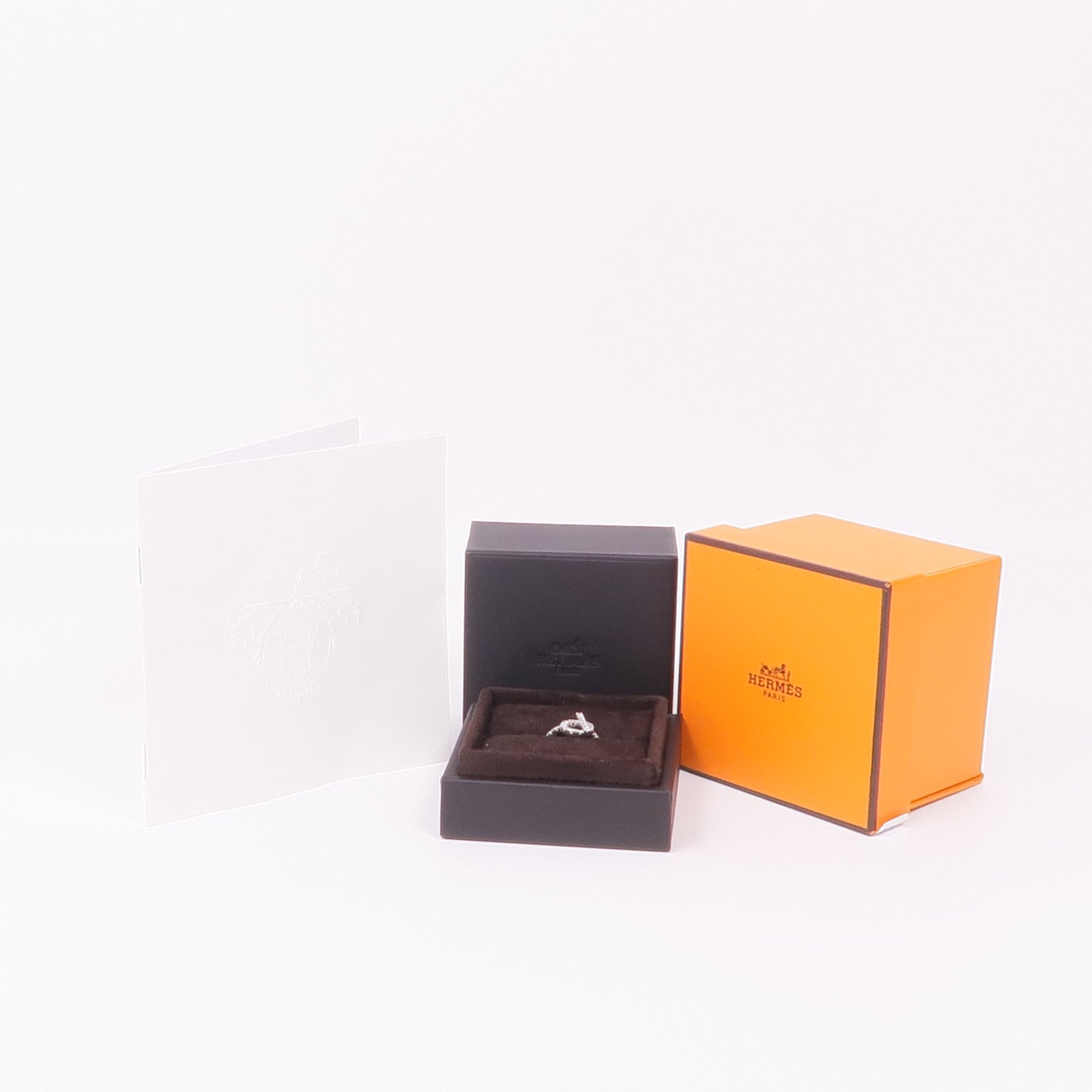 HERMES 18K白金Finesse Ring鑽石戒指Hermes#50/US#5.25