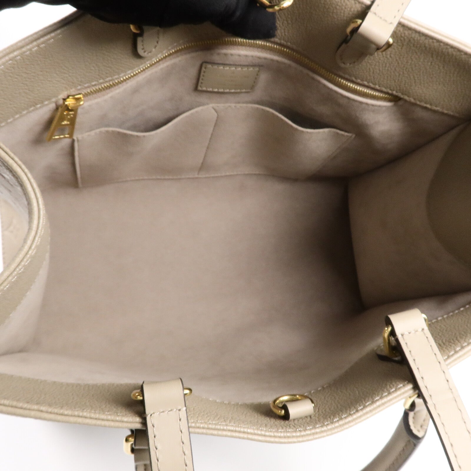 LOUIS VUITTON Monogram Empreinte On The Go MM金扣手挽肩背兩用袋