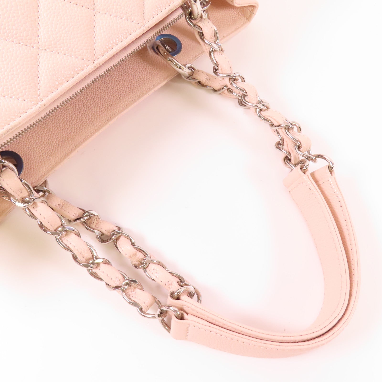 CHANEL 【激減優惠】牛皮皮革GST Grand Shopping Tote Bag銀扣肩背袋