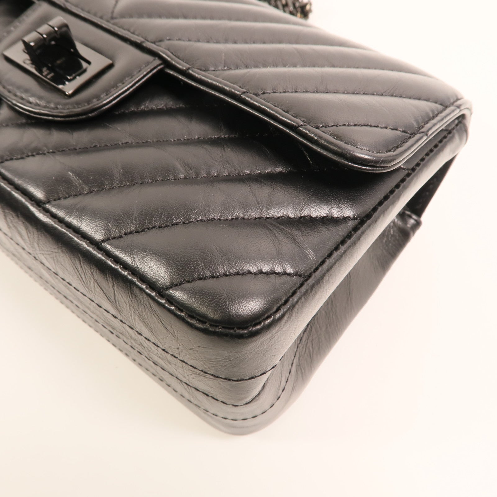 CHANEL 牛皮皮革Mini 2.55鏈帶肩背袋