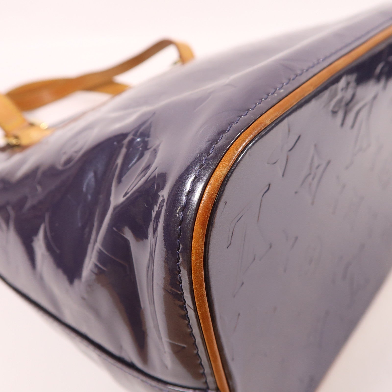 LOUIS VUITTON Monogram Vernis Houston金扣手挽袋紫色