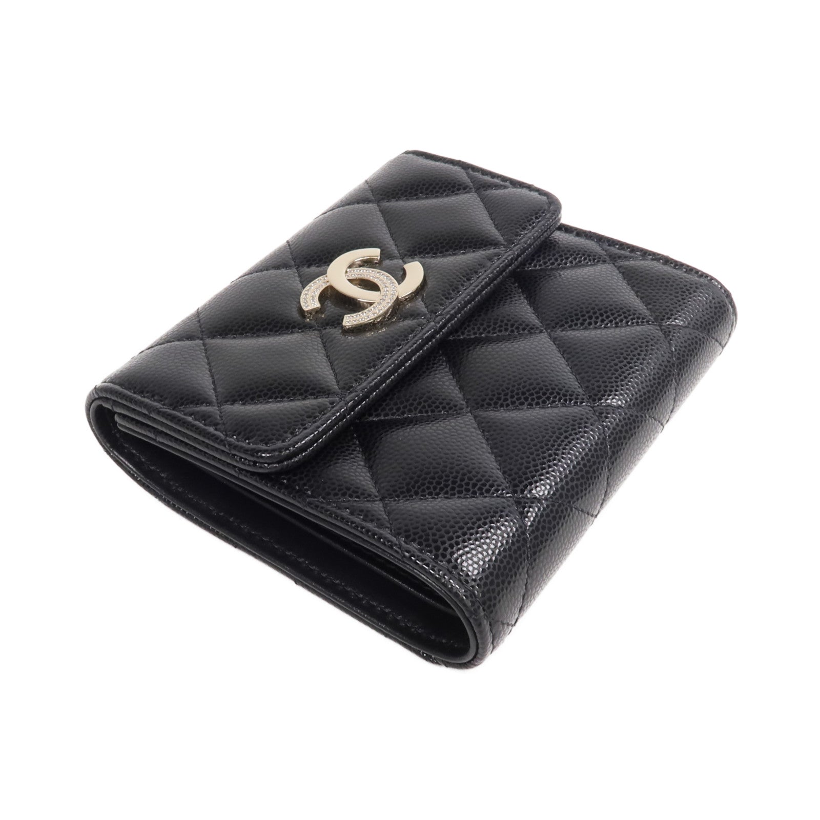 CHANEL 牛皮皮革Wallet金扣錢包