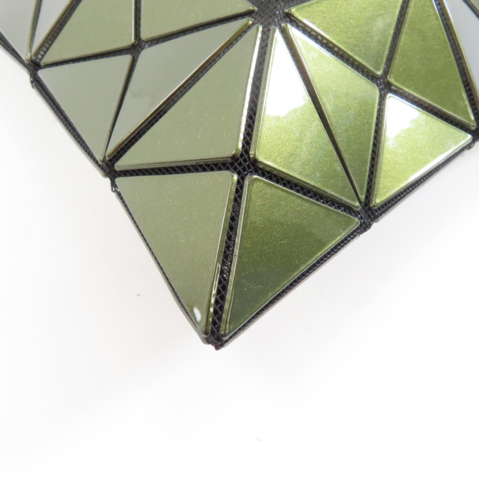 BAO BAO ISSEYMIYAKE PVC Bao Bao Tote Bag銀扣手挽袋深綠色