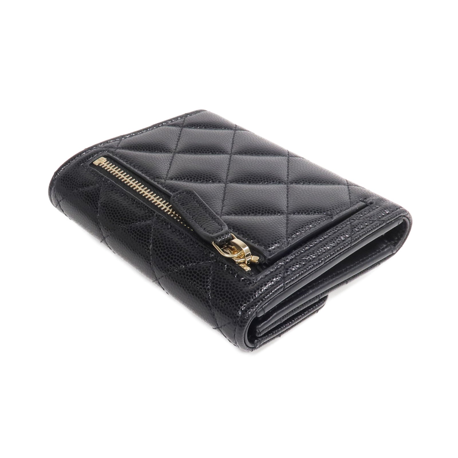 CHANEL 牛皮皮革Wallet金扣錢包
